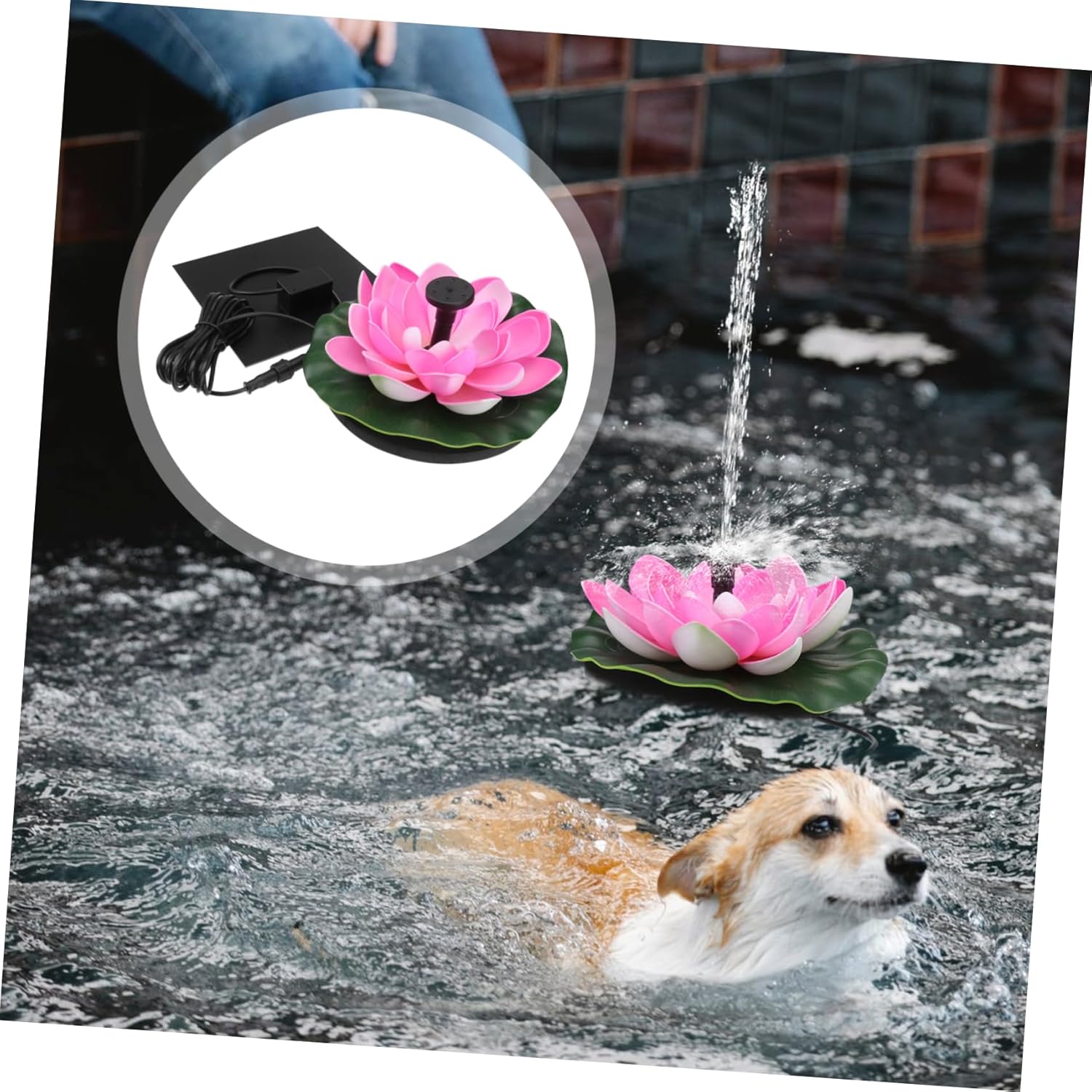 POPETPOP Lotus Solar Fountain for Garden Pond Floating Water Fountain Leaf Design Solar Powered Pump for Bird Baths and Pools