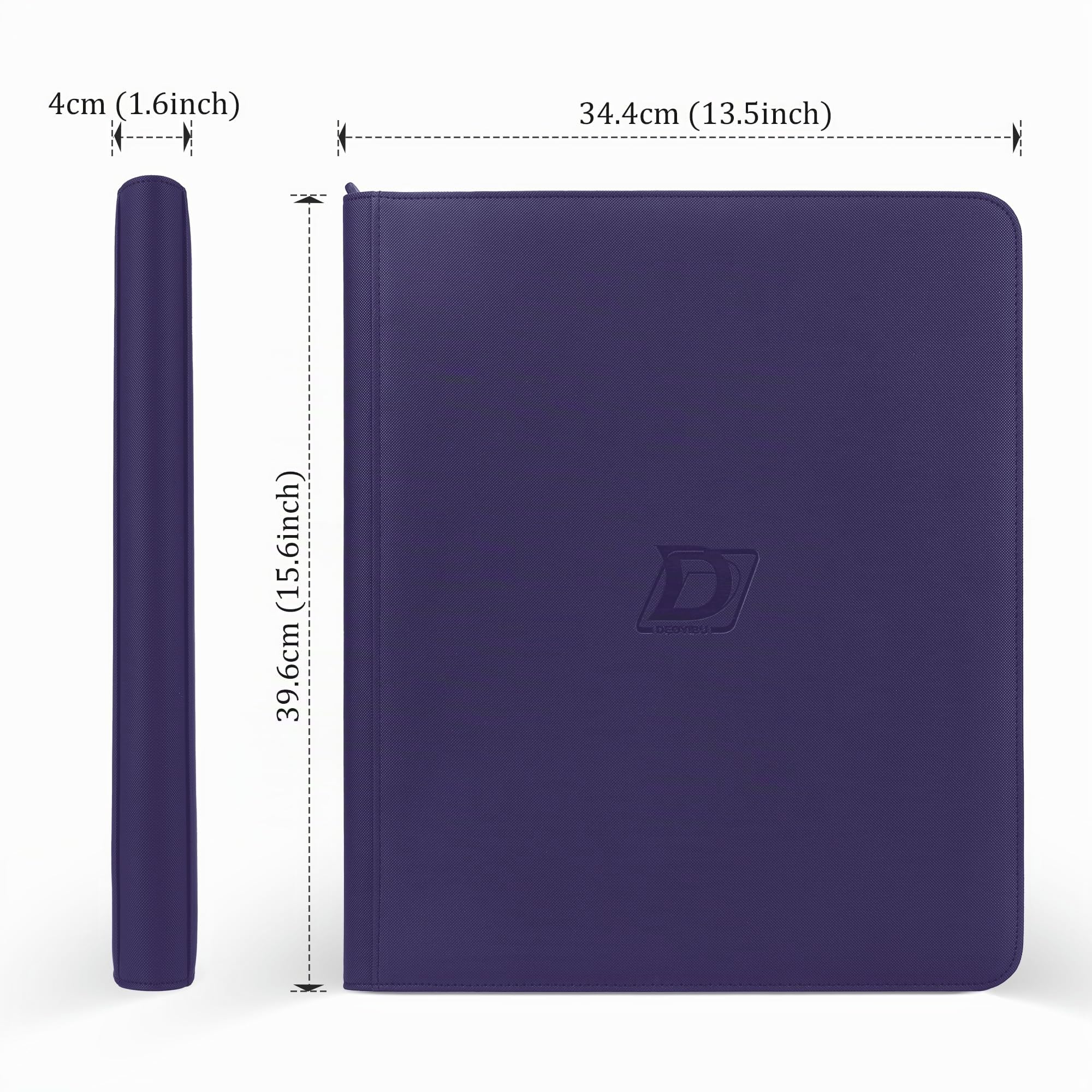 Toploader - Raccoglitore per 288 carte, 9 carte su entrambi i lati, design laterale per caricamento dall'alto rigido da 7,6 x 10,2 cm, album da collezione con pelle PU