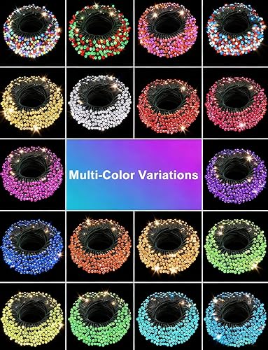 Miniatura 2 de echosari Luces de Navidad de 33 pies RGB que cambian de color, 100 luces LED inteligentes con control de aplicación, luces de corona de Cable verde