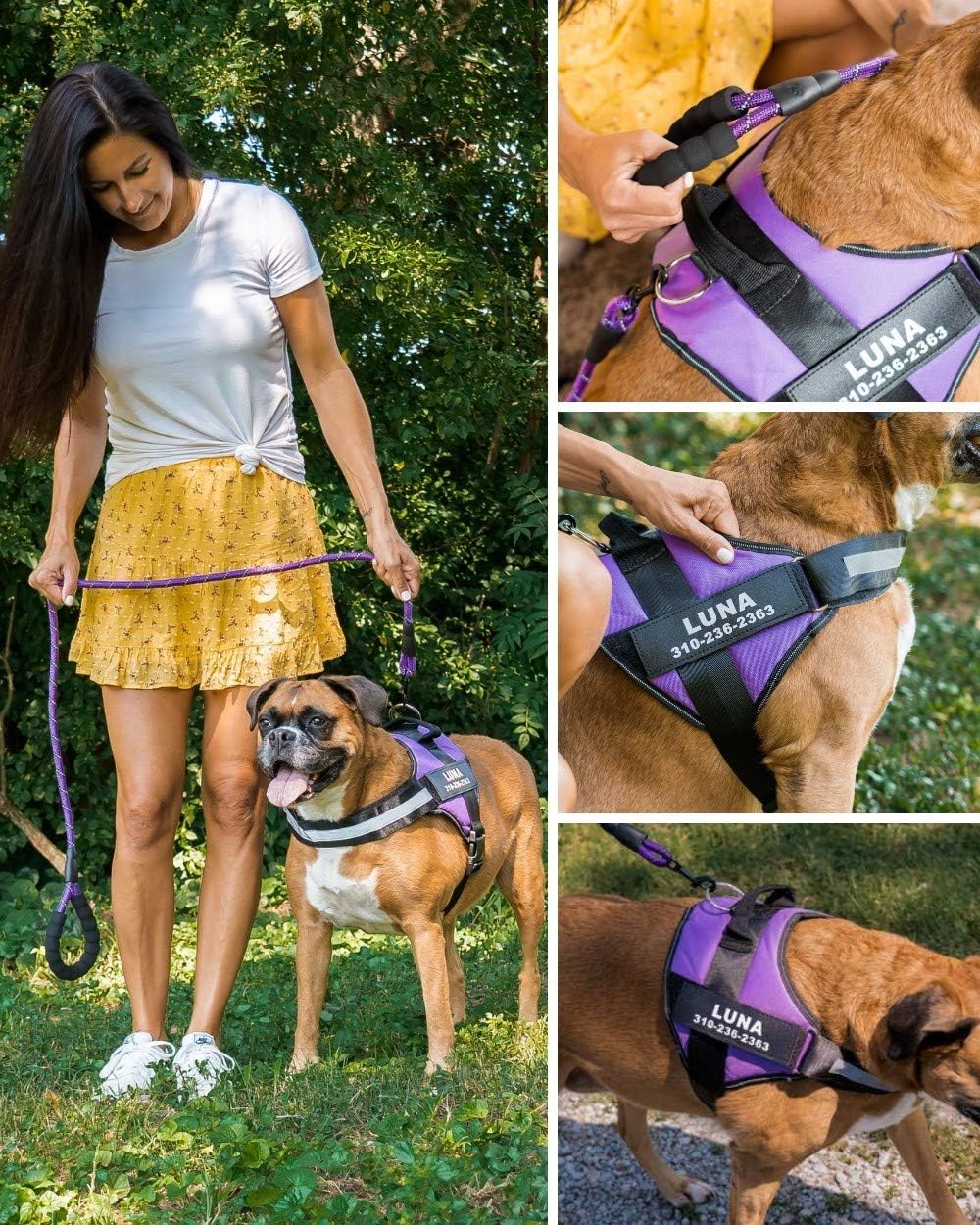 HOTGOL Custom No Pull Dog Harness with Personalize Name and Phone Number Tag,Reflective Breathable Adjustable Pet Vest for Small to Large Dogs