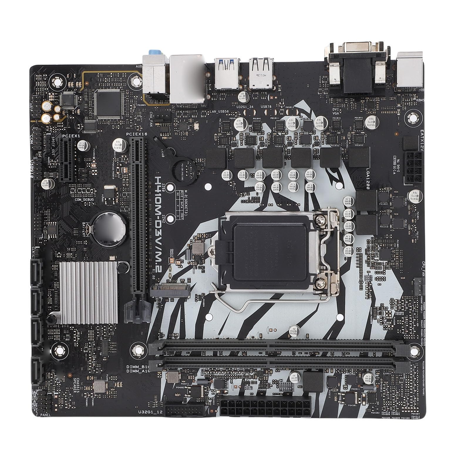 Vikye Scheda Madre Micro-ATX H410M-D3V, Socket LGA 1200, Scheda Madre DDR4 2933 MHz PCIe 3 SATAIII 6 GB/s Slot M.2 da 64 GB a Doppio Canale