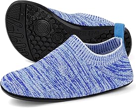 HOTUT Children's Slippers, Breathable, Lightweight, Non-Slip, Toddlers' Hut Shoes, Girls, Boys, Soft Barefoot Shoes, Baby Trainers, Blue 26 27