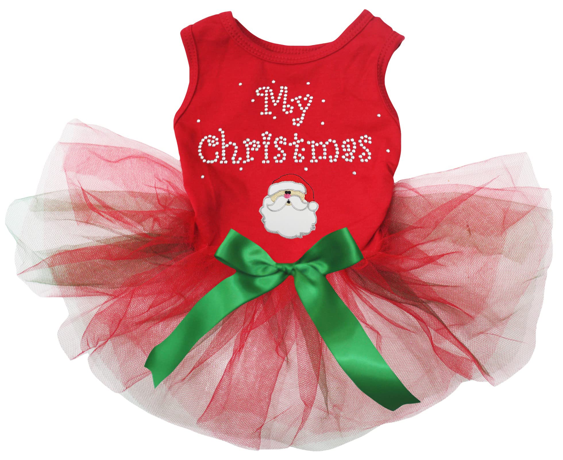 Petitebelle My Christmas Santa Claus Puppy Dog Dress (Red/Red, X-Large) โ image 1