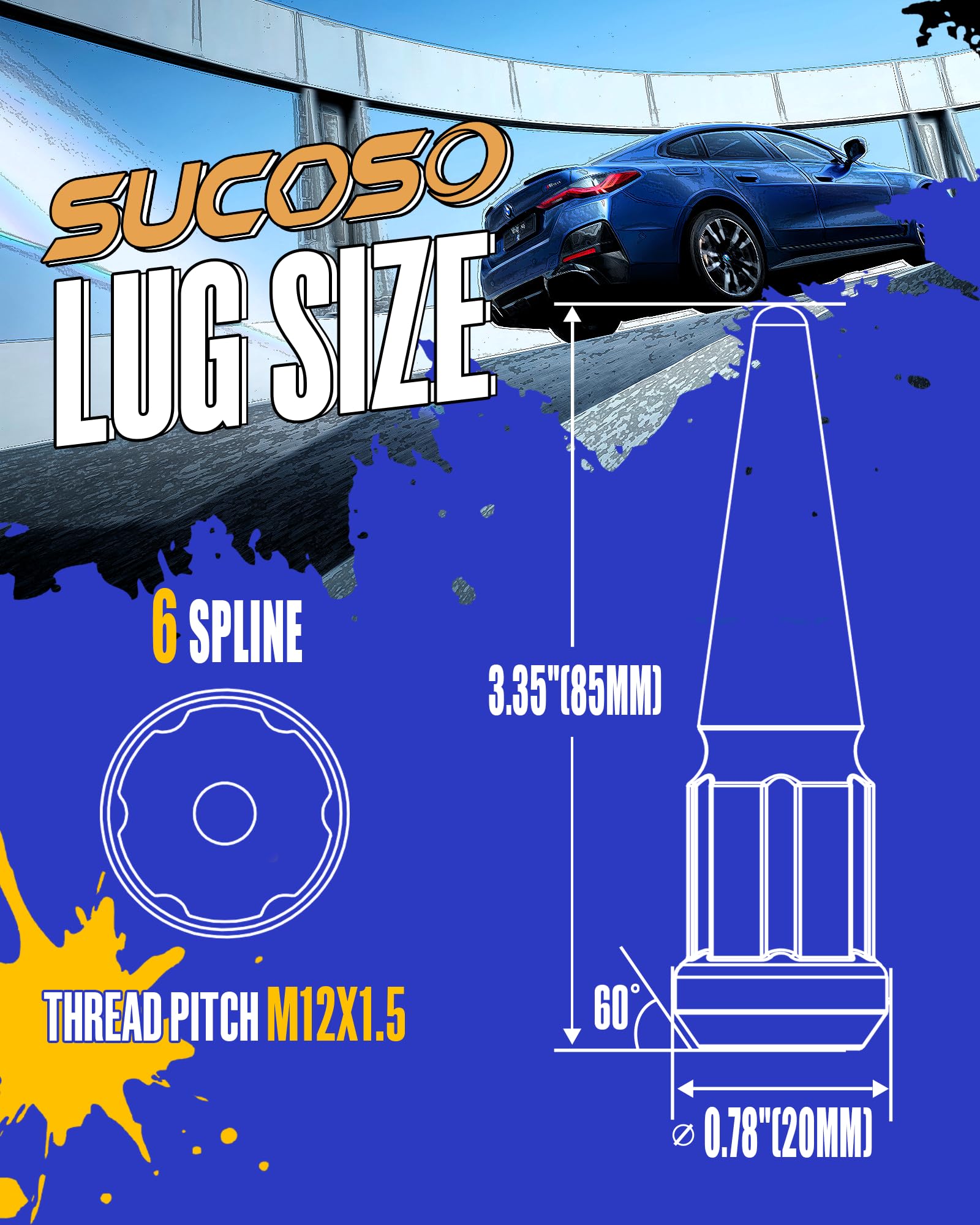 Snapklik.com : M12x1.5 Spike Lug Nuts For Toyota Camry Honda Civic ...