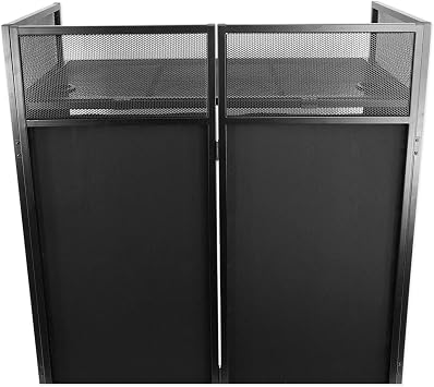 Rockville Rockbooth XL Black DJ Event Booth Facade with Built in Table, Bag