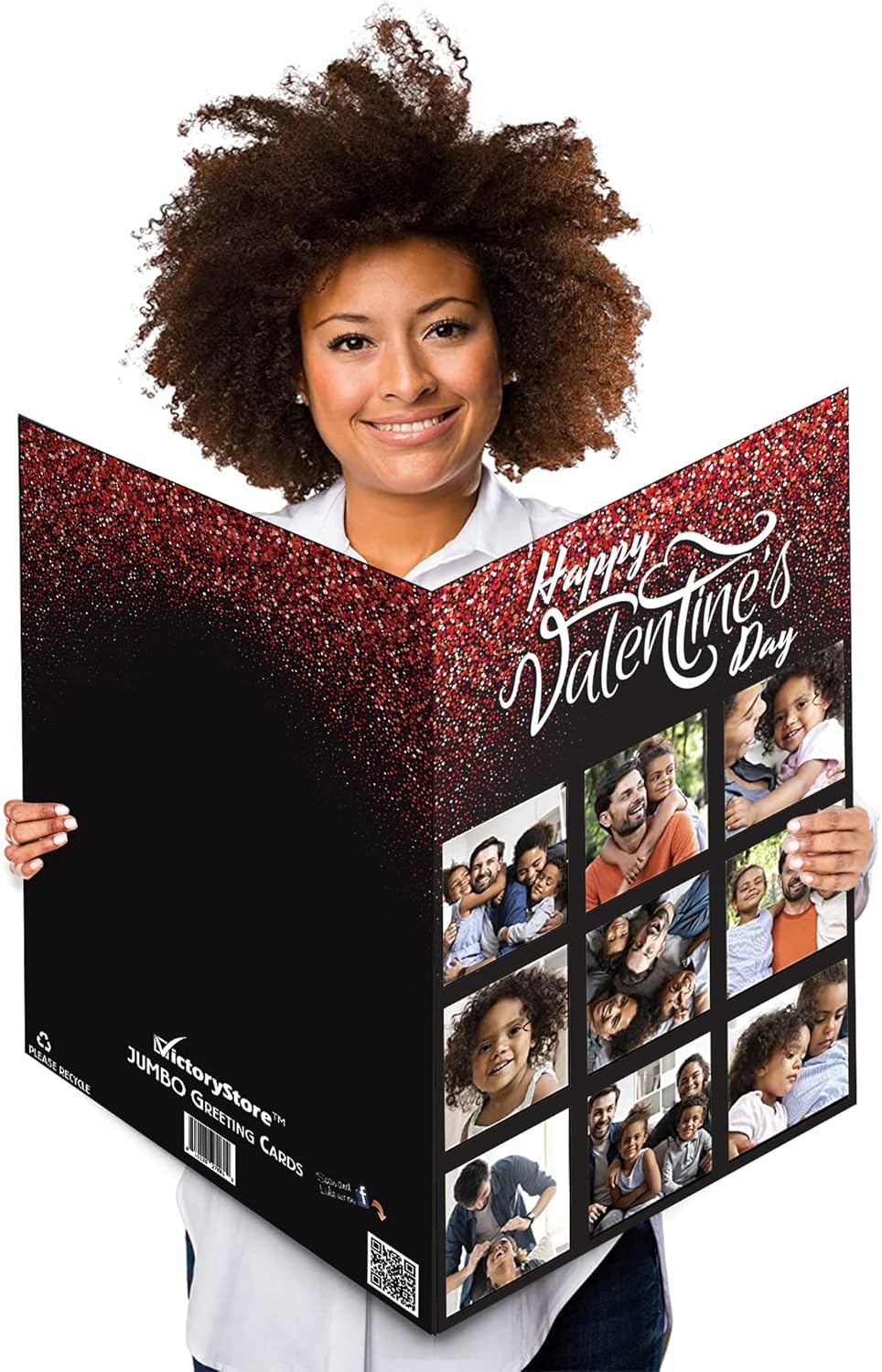 VictoryStore Jumbo 3 Foot Valentine's Day Card with 9 Personalized Photos and Text