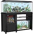 WARCAT 55-75 Gallon Aquarium Stand, Fish Tank Stand, Support up to 1200 lbs, 52" L x 19.68" W Tabletop, Built-In Power Outlet, Dual Storage Cabinets and Shelves (Black)