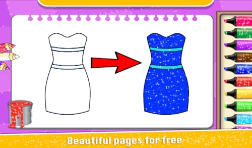 Coloring Book Glitter DressUp