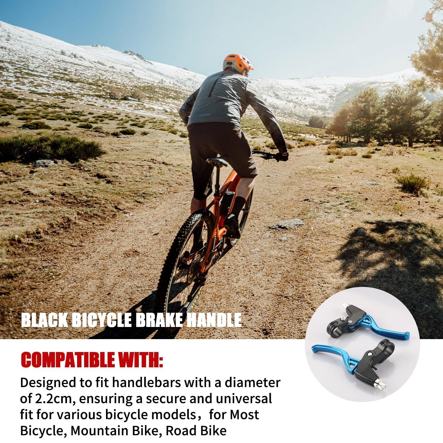 Leve freno universali da 2,2 cm, in lega di alluminio, per manubrio della bicicletta, per la maggior parte delle biciclette, mountain bike, 1 paio (blu)
