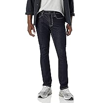 Amazon Essentials Jeans Elasticizzati a Vita Alta vestibilità Attillata – Colori Fuori Produzione Uomo, Slavato, 34W ,  28L