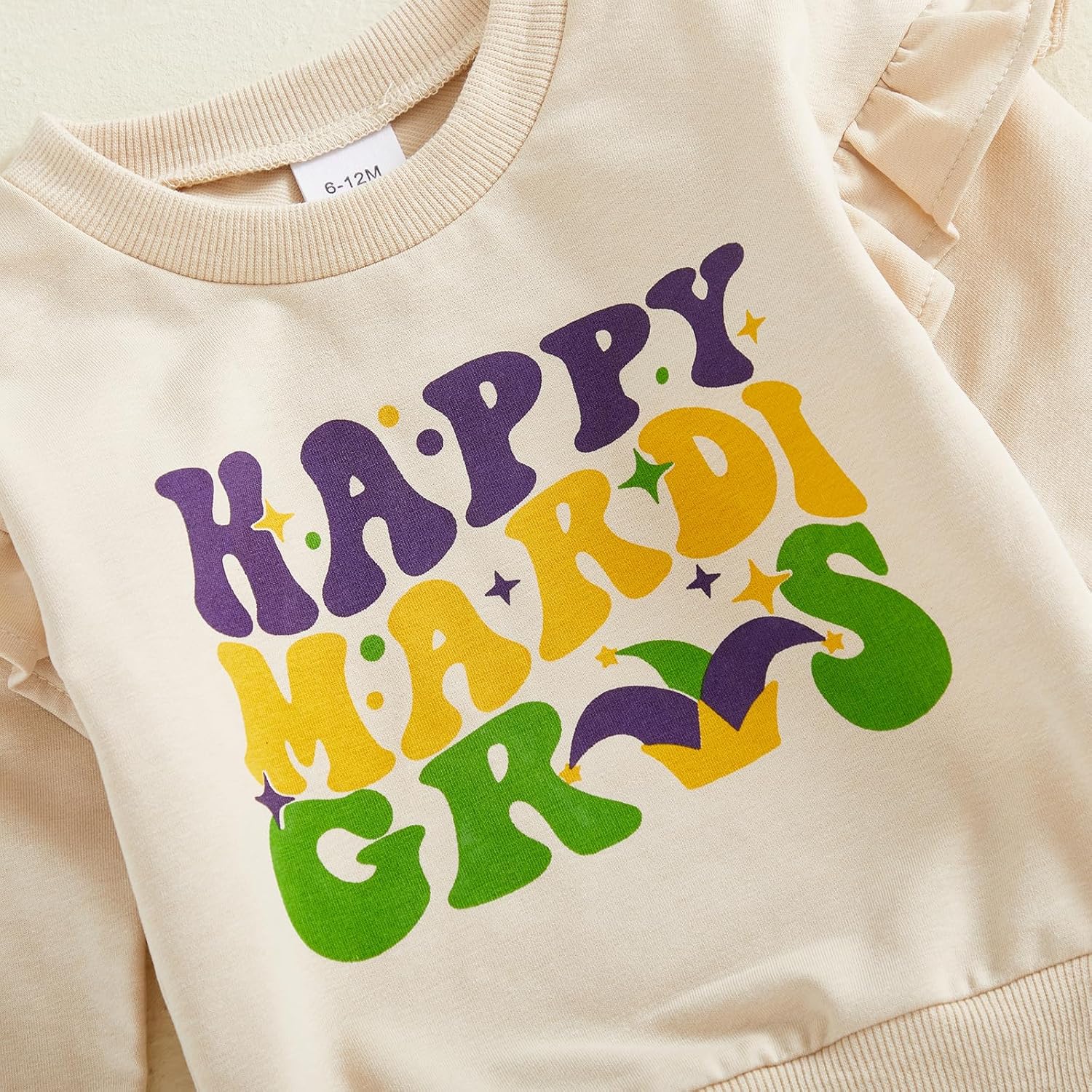 Toddler Baby Girl Outfit Letter Print Ruffle Long Sleeve Sweatshirt Top Flare Pants 2Pcs Clothes Set - Image 6