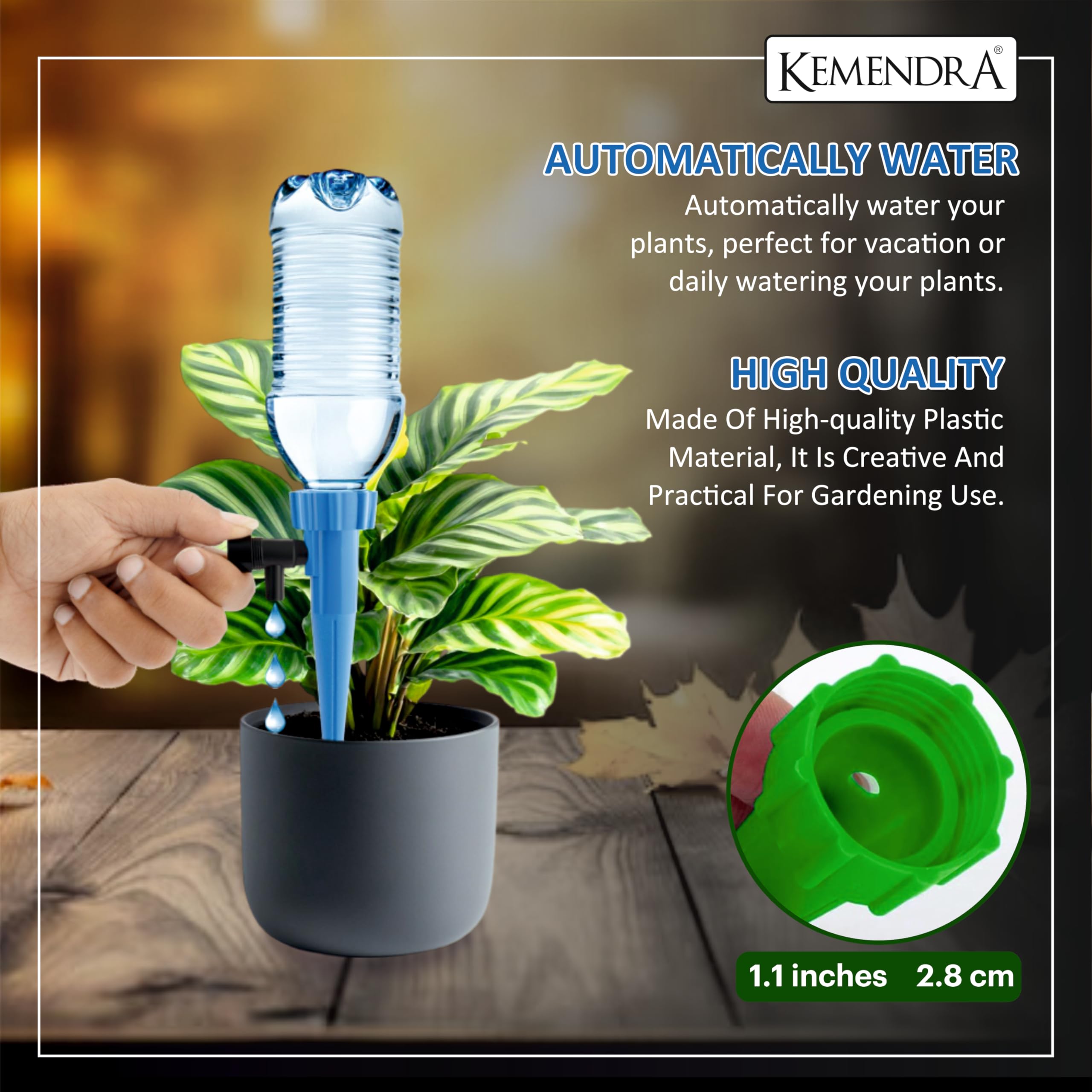 Kemendra® Drip Irrigation kit for Home Garden plants, Self-Watering Spikes Plants, Automatic Water Devices For Plant with Slow Release Control Tap Drip Irrigation (Pack - 5) - Image 5 thumbnail