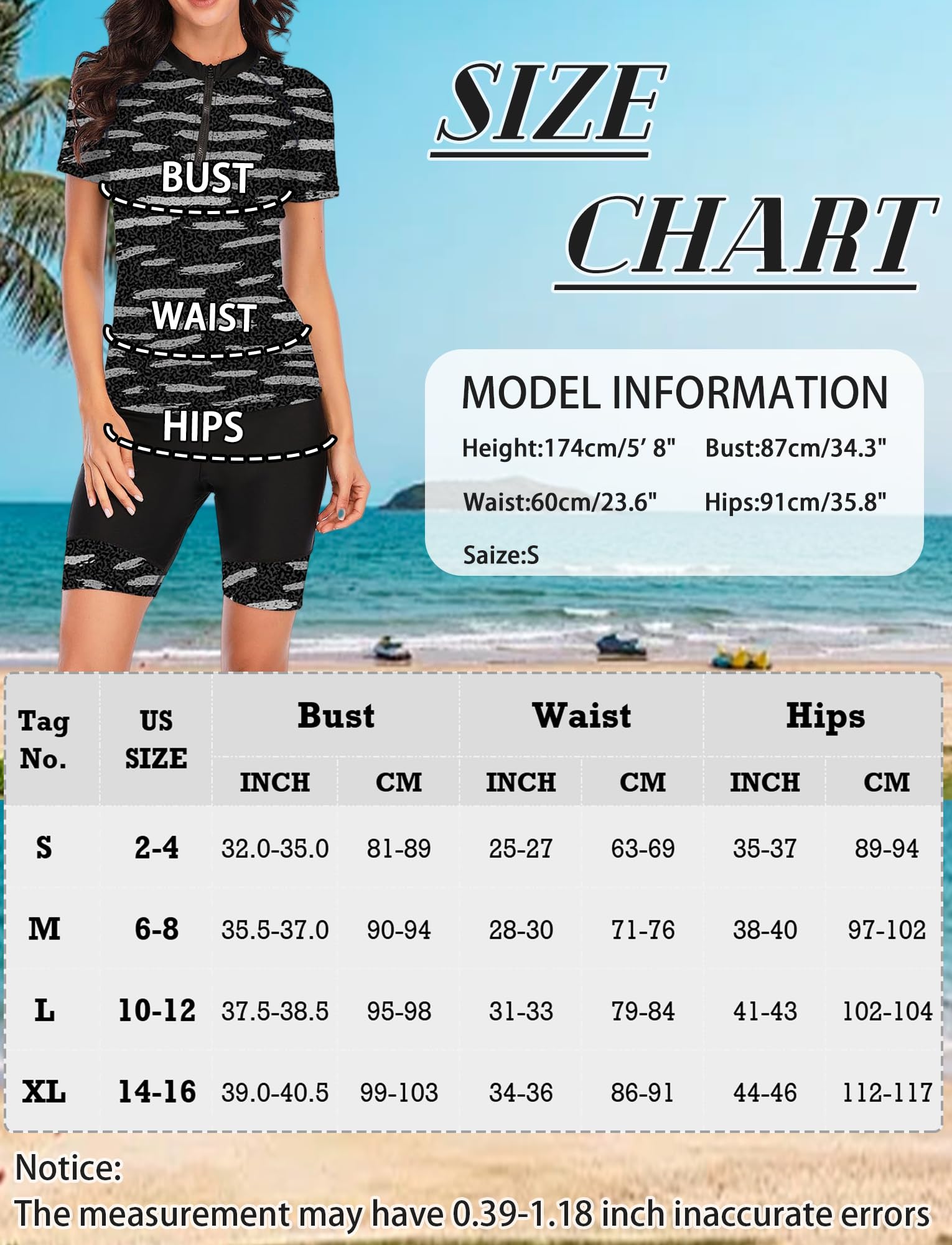 Costume da bagno da donna in due pezzi con protezione solare UPF 50+, stampa floreale, costume da bagno con pantaloncini corti