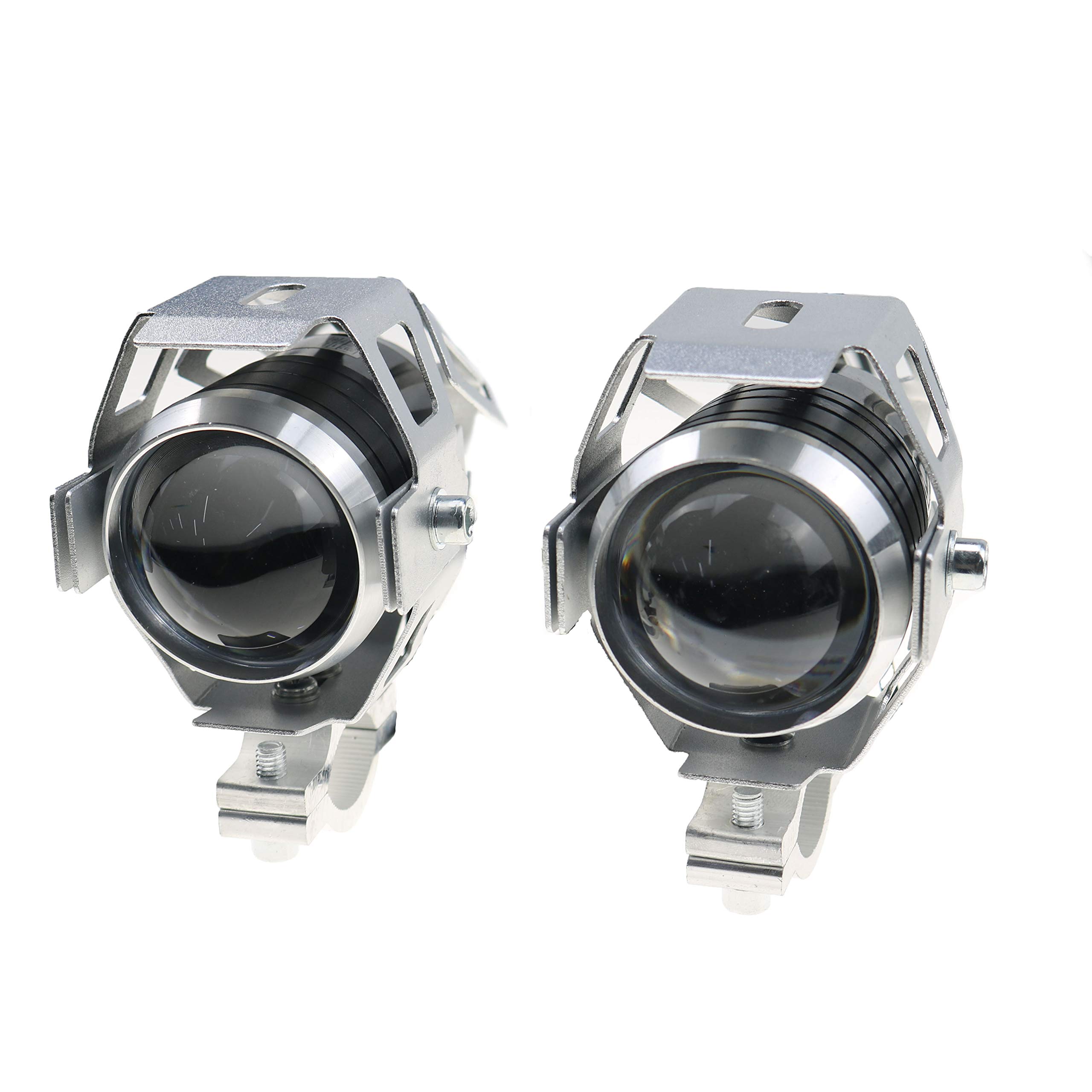 Sliver 2 X LED Spot Work Driving Fog Light For Harley Honda Kawasaki Suzuki Yamaha Sportster 883 Clubman BMW