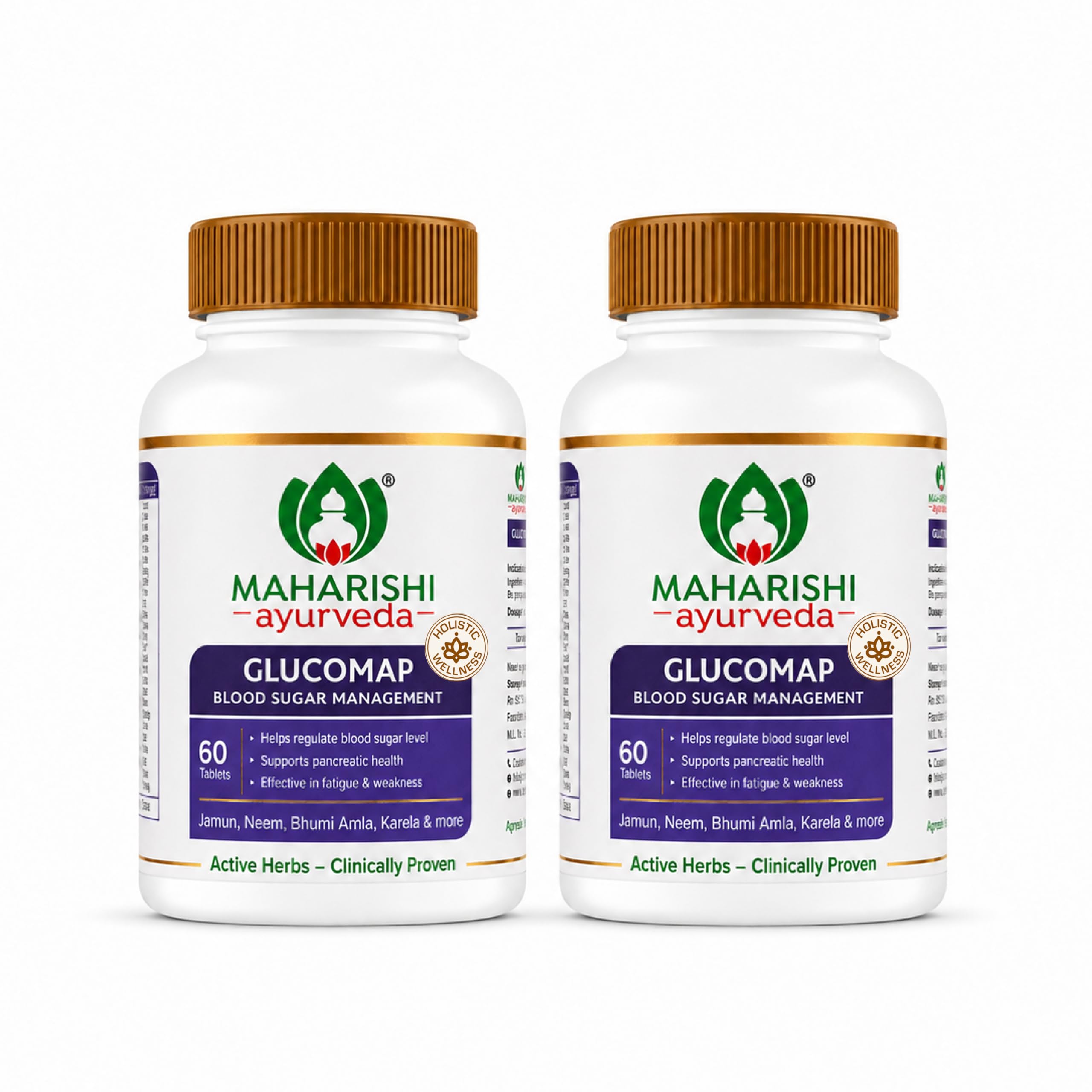 Maharishi Ayurveda Glucomap for Diabetes Management | With Jamun, Karela, Neem, Arjuna | Help Control Blood Sugar Levels| Natural Glucose Regulator | Helps in Blood Sugar Metabolism | 60 Tablets Pack of 2-image-44