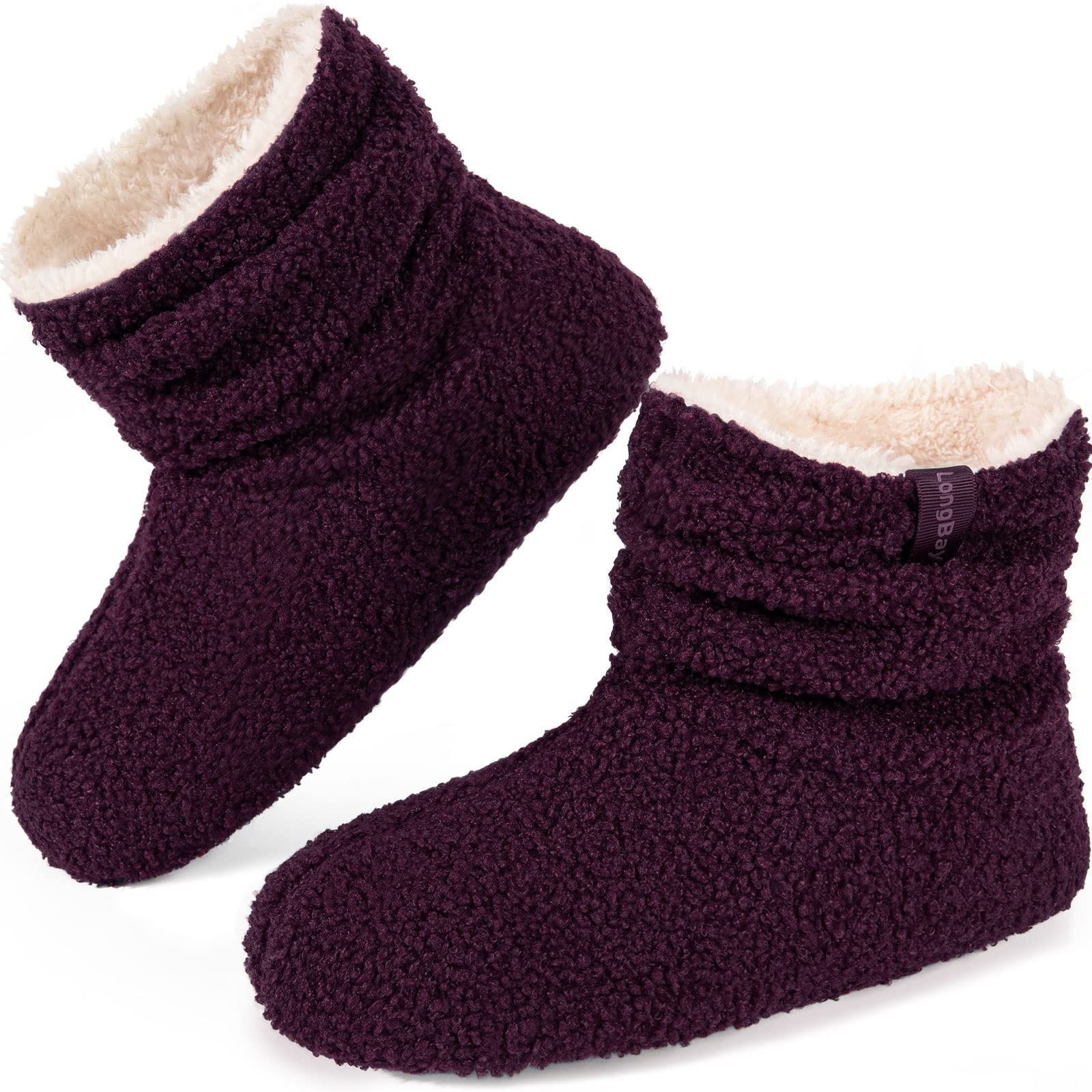 Women's Warm Fluffy Bootie Slippers Winter Soft Memory Foam House Shoes for Indoor Outdoor