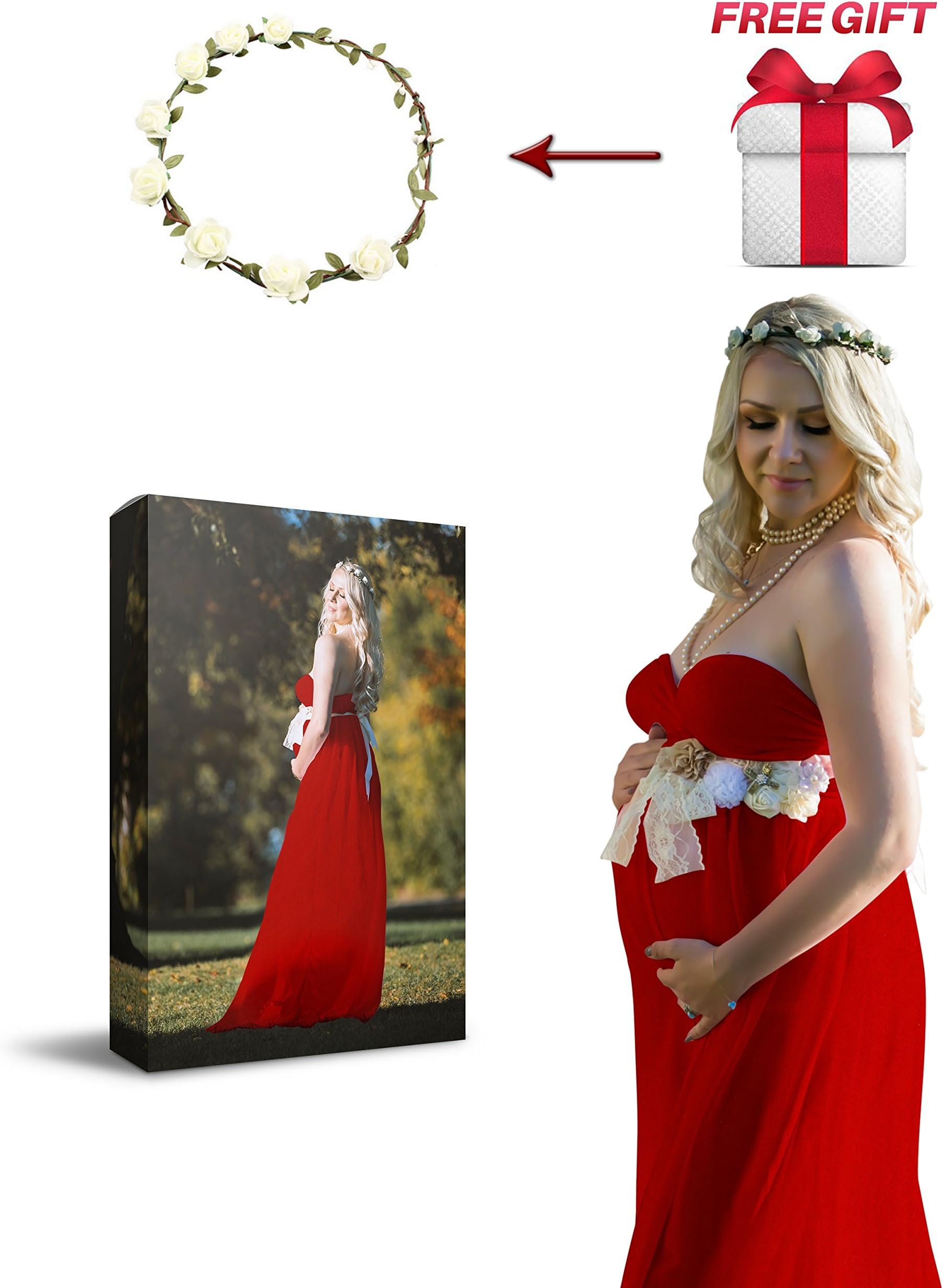 YOUTH STREAM Maternity Photoshoot See-Through Open Front Dress, Pregnancy Photography Props