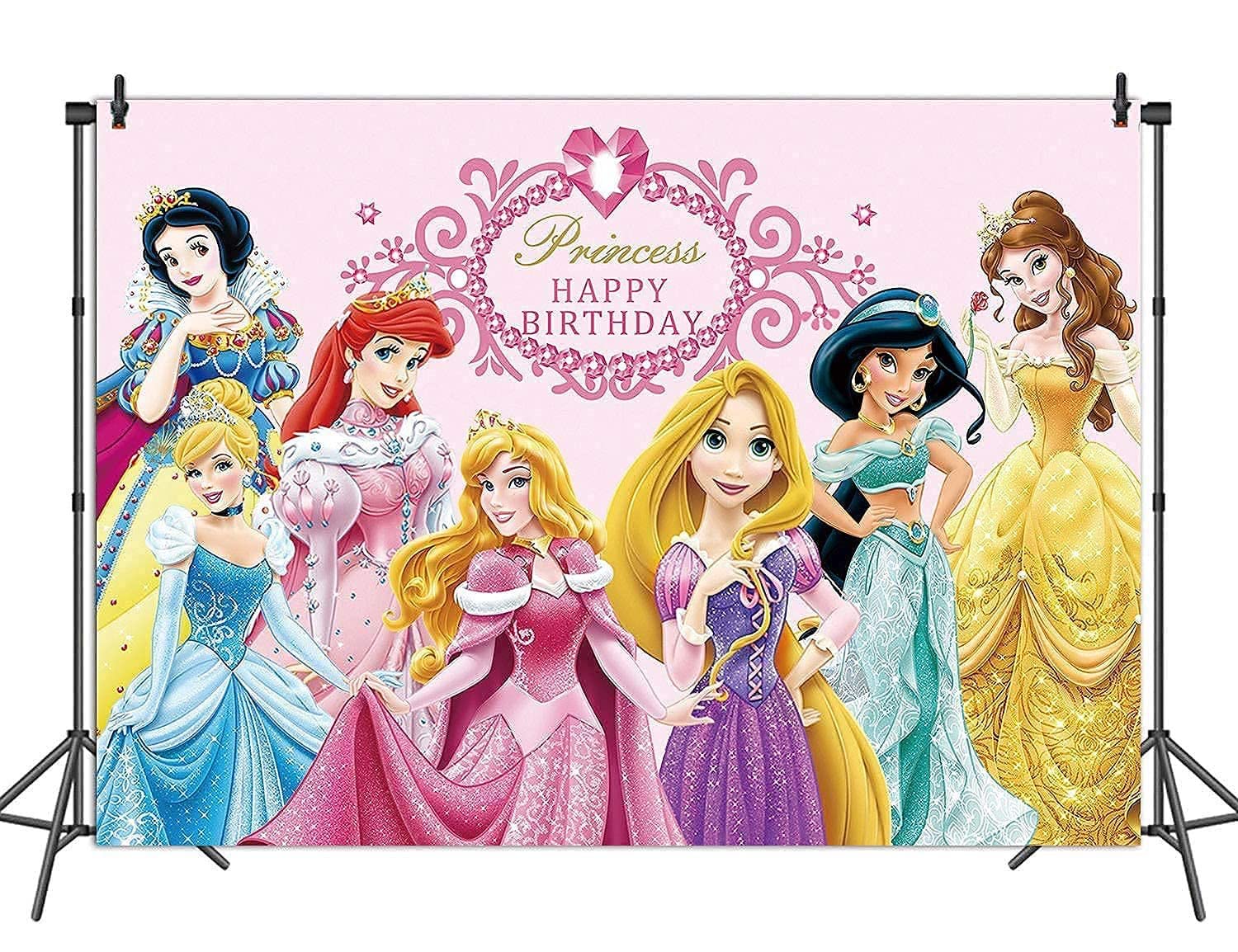 Buy XL 150by100cm Disney Princesses Birthday Party Decorations Backdrop