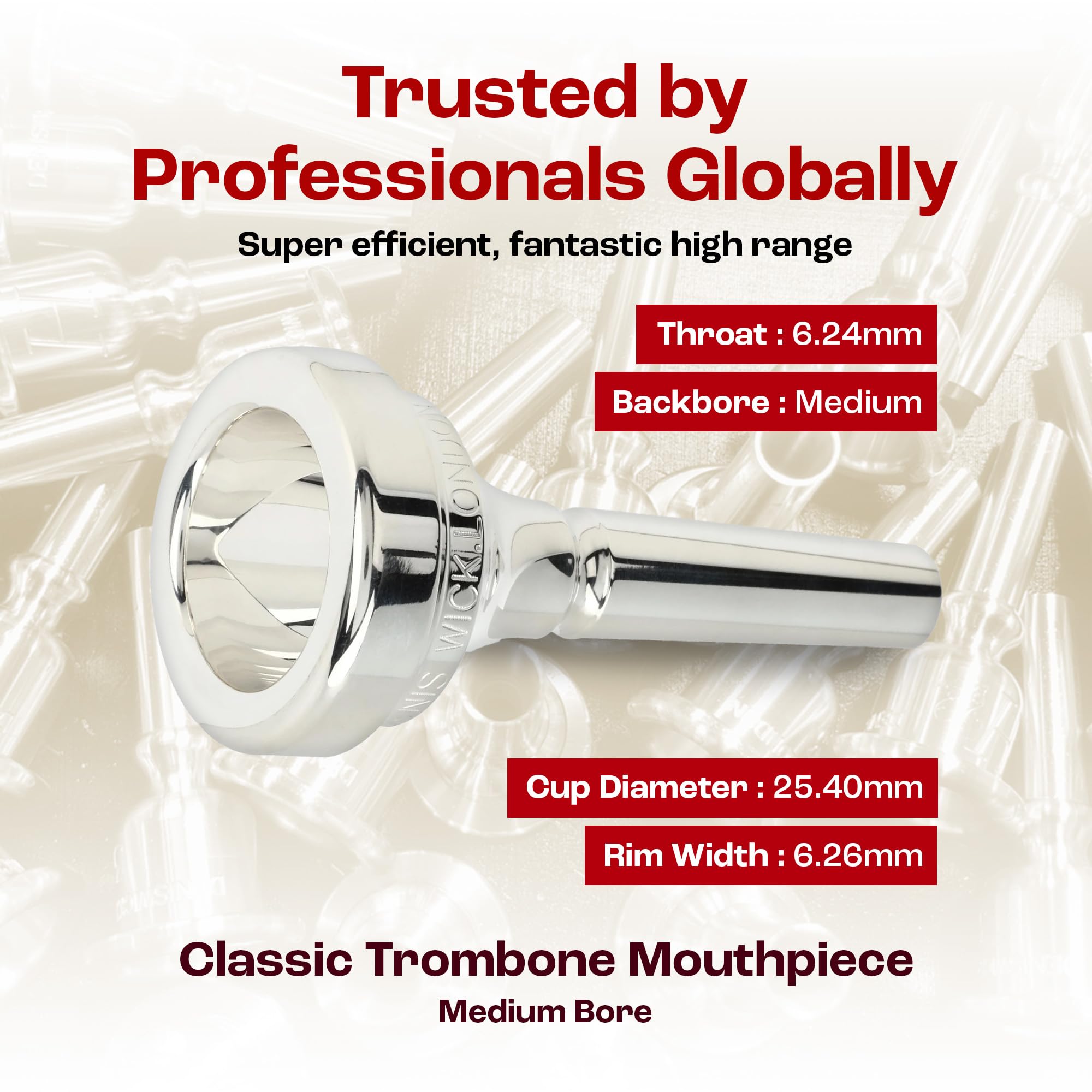 Amazon.com: Denis Wick Classic Trombone Mouthpiece Silver Plated
