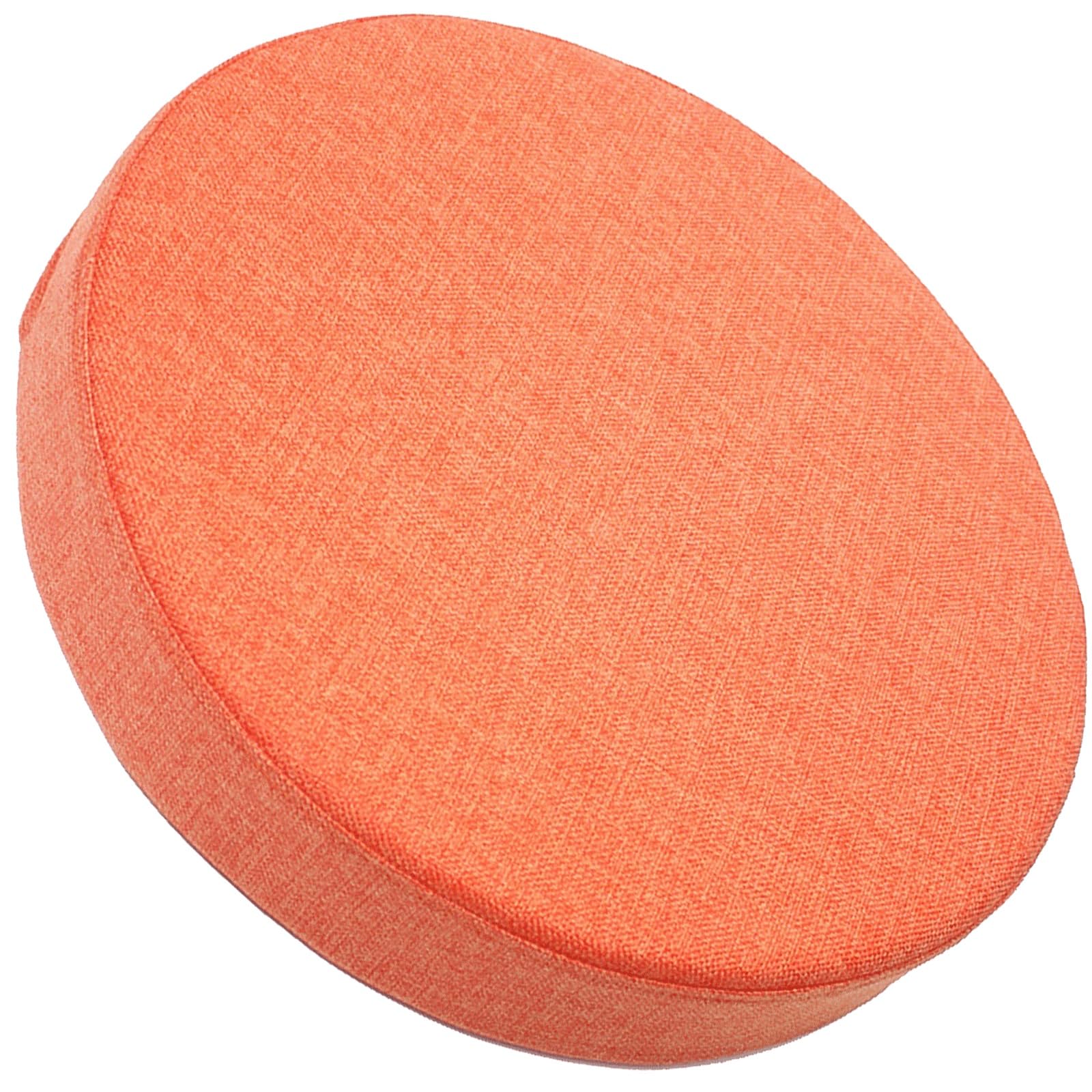 uyeoco Round Seat Cushion, 3/5/8cm thick, 30/35/40/45/50cm, Memory Foam Round Stool Cushion, Circle Chair Pad with Removable Cover for Dining Kitchen Bar Chairs(Orange,45x8cm)