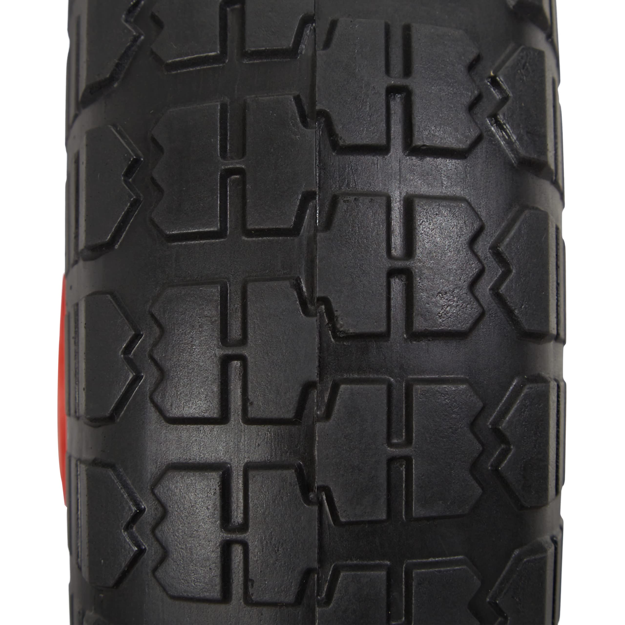 Relaxdays 2X Sackkarrenrad, pannensichere Vollgummireifen, 4.1/3.5-4", 16 mm Achse, bis 150 kg, 260x85 mm, schwarz-rot