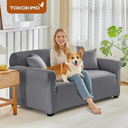 Miniatura 2 de Tokokimo Funda de sofá 100 % impermeable funda de sofá jacquard elástica, protector de muebles a prueba de fugas para niños, mascotas, perros y