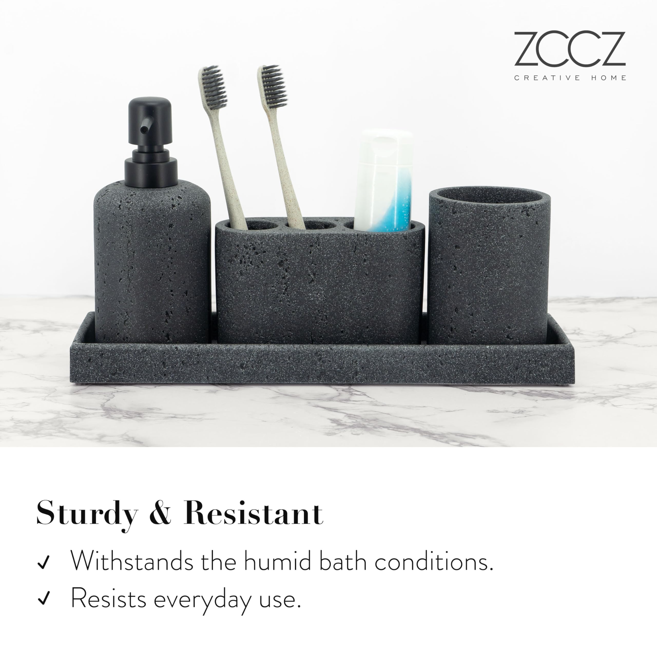 Amazon.com: ZCCZ - Black Bathroom Accessories Set 4 Pcs