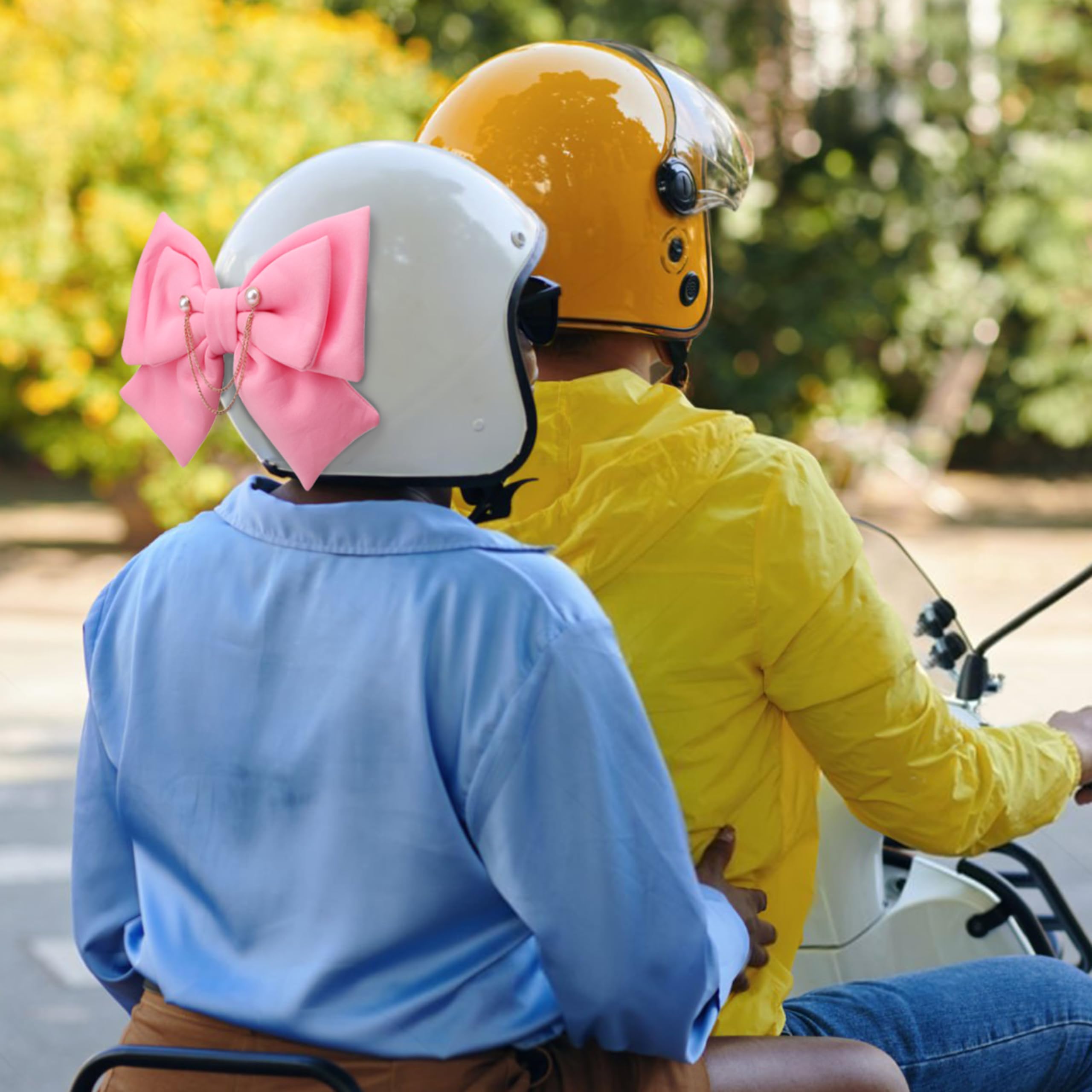Motorcycle Helmet Bow for Women Girl, Fabric Bow for Helmet, Cute Large Fashion Bow Hair Patches Helmet Accessories, Decorations para Cascos De Motos Accesorios Fitted for Ski Bike (Pink) : Automotive