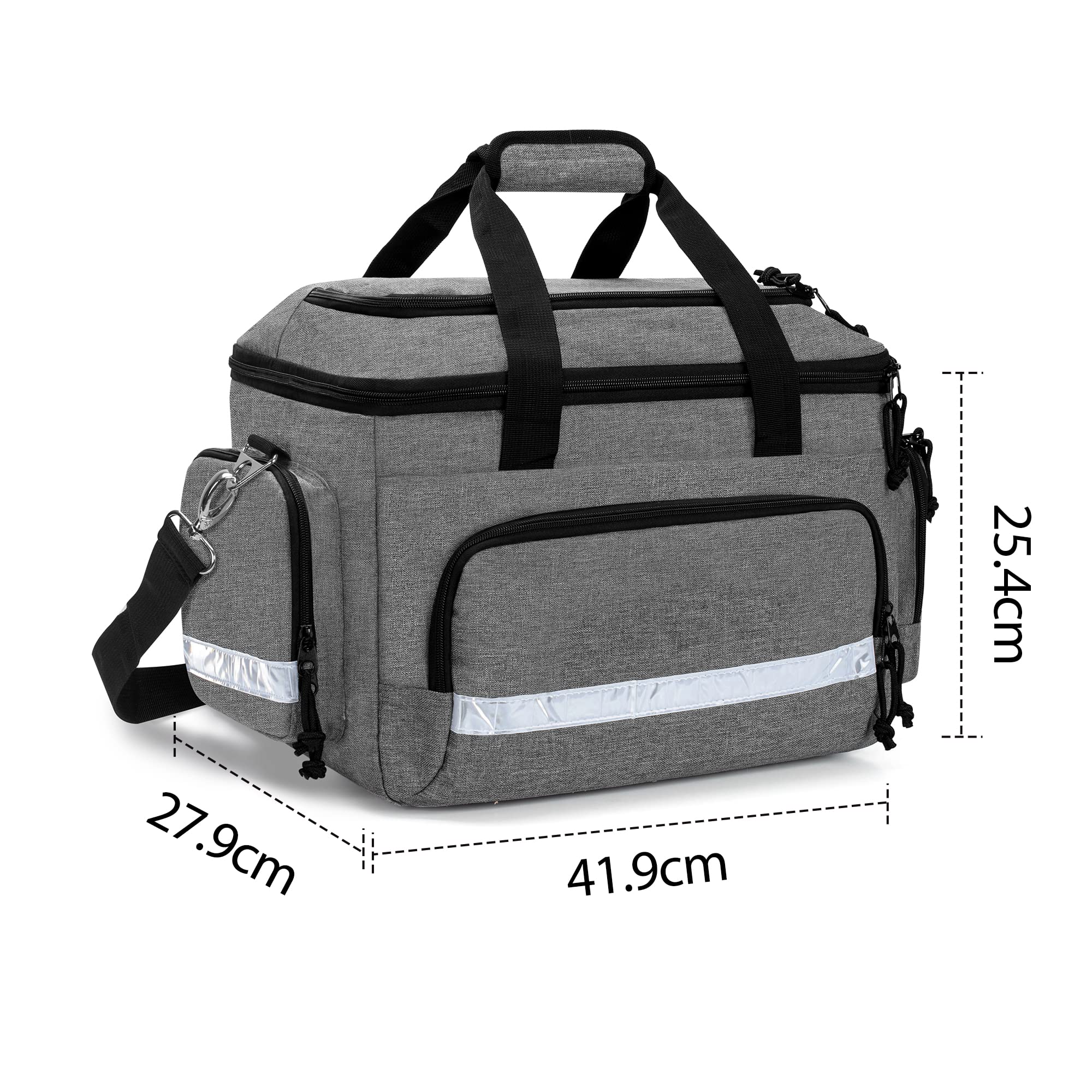 Damero Sac de Premier intervenant Vide, Gris | Sac d'Urgence Médicale avec Séparateurs Amovibles pour Secouristes