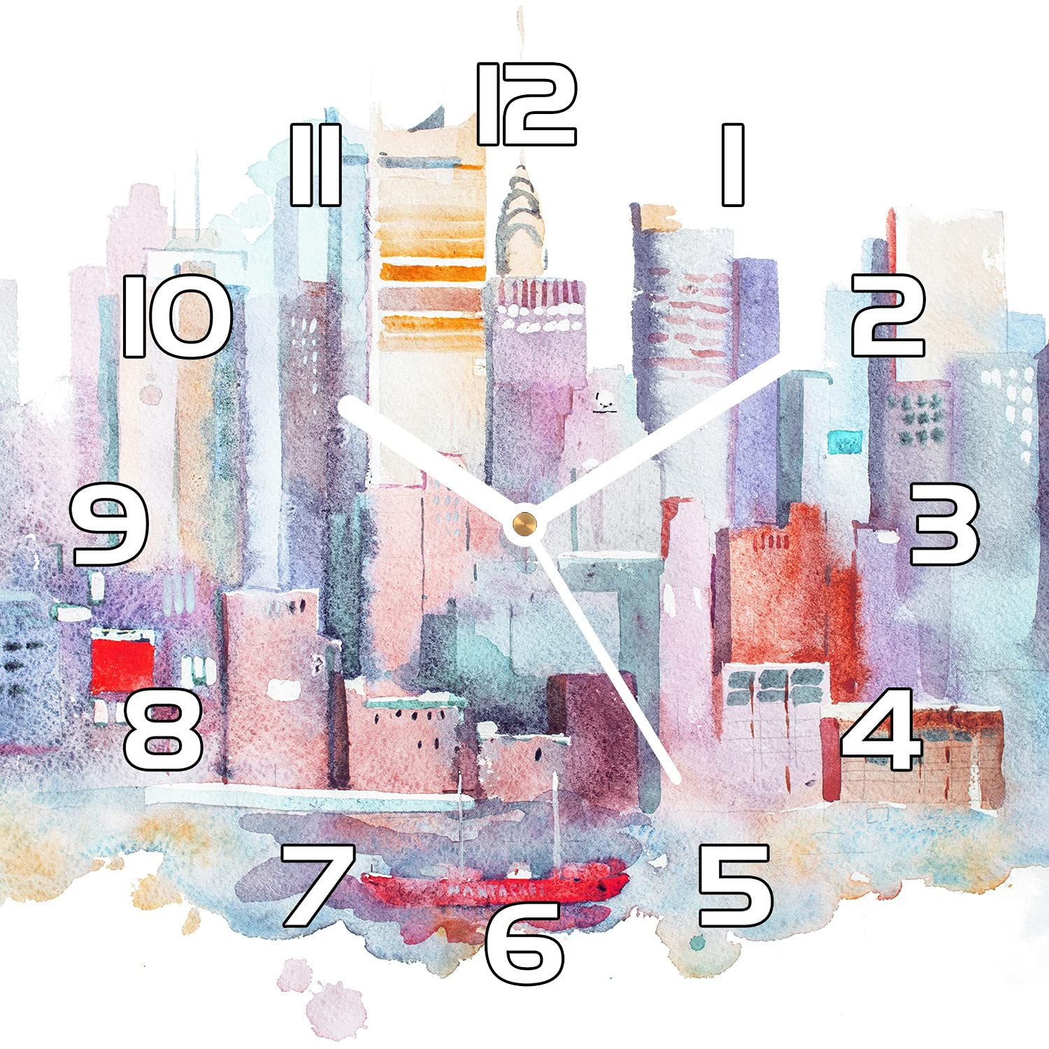 Horloge en verre New York pour decorer votre salon ou cuisine au style urbain moderne