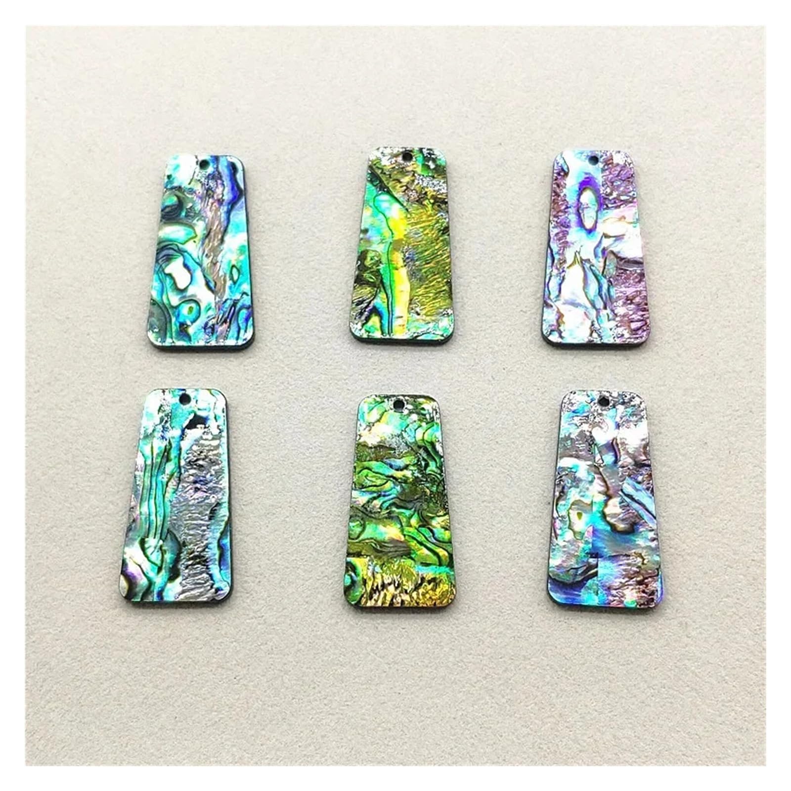 LIUCH 37x19mm 30 szt. Akryl z muszlą trapezową na półprodukty do biżuterii/kolczyki DIY części, półfabrykaty i elementy biżuterii(3 color mix)