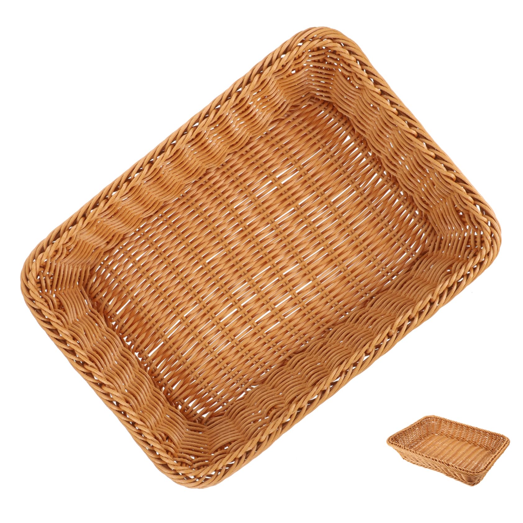 Cabilock Woven Storage Basket for Kitchen Multifunctional Tray for Home Organization Snack Serving Natural Look