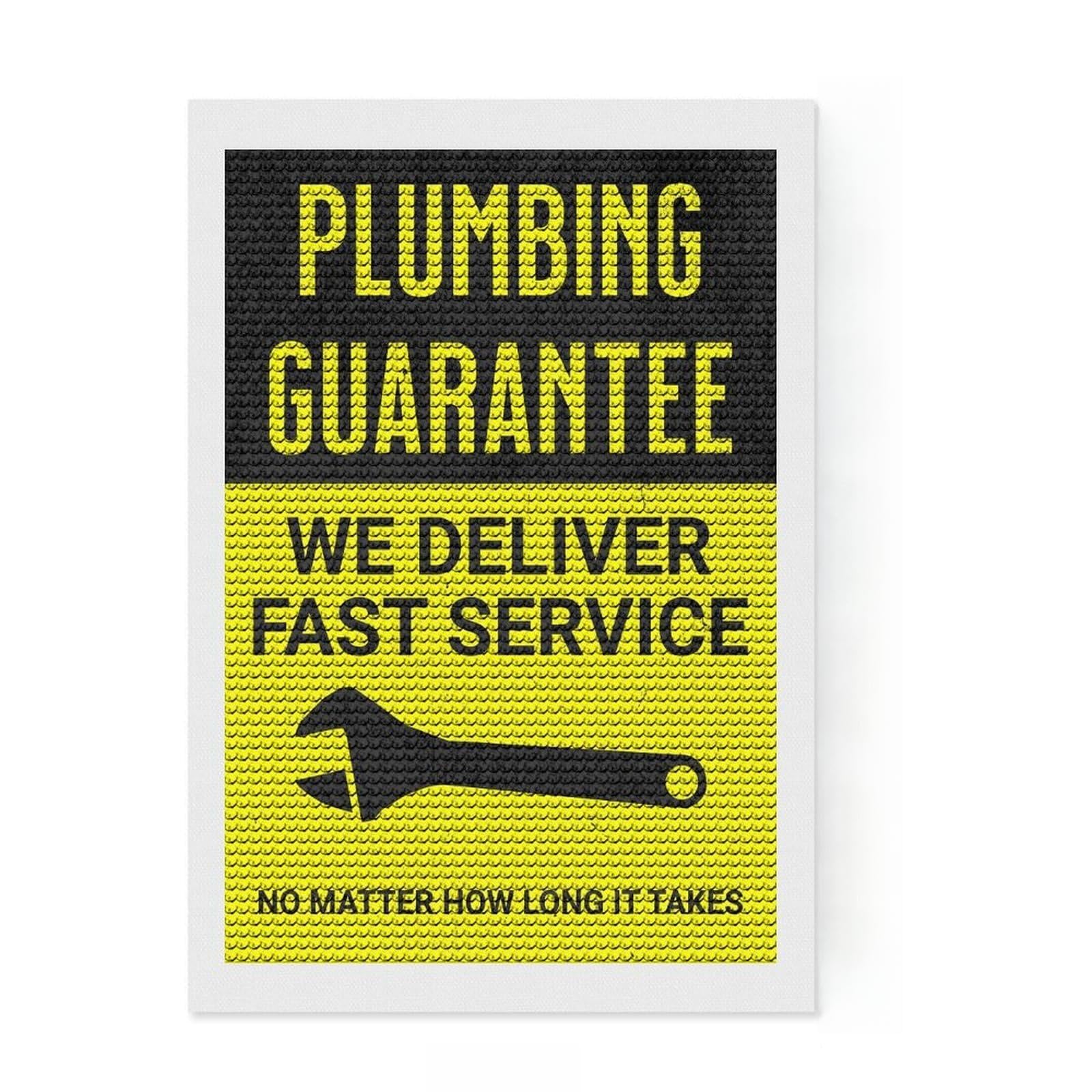 Junmoney Plumbing Fast Yellow Diamond Painting Canvas Set 8"x12", Neat Printed Canvas, Creative Leisure Activity, Cosy Home Accent