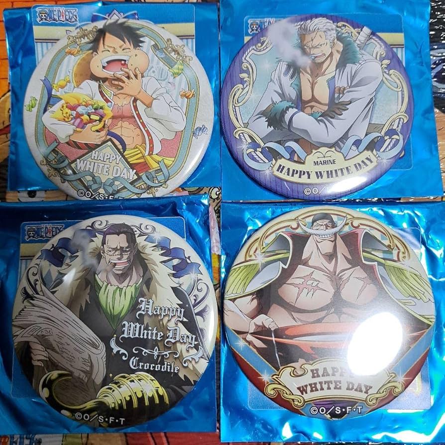 Amazon | ワンピースホワイトデー缶バッジ ルフィ、スモーカー