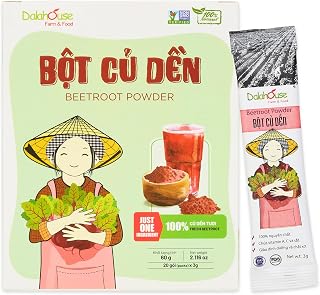 DalaHouse 100% Freeze-Dried Beetroot Powder, Natural Nitric Oxide Support, Clean Energy Boost for Smoothies & Pre-Workout Drinks (20 Sachets x 2.1 oz) - Pack of 1