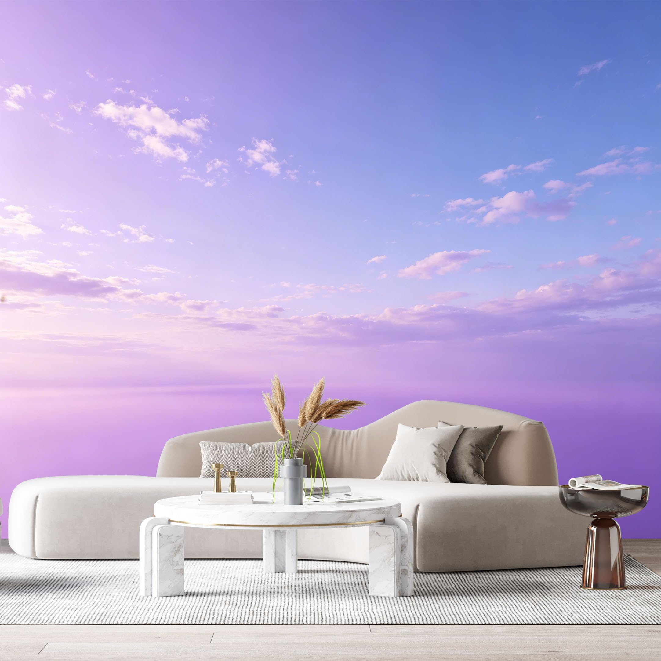 Custom Size Wall Murals Pastel Sky Landscape Watercolor Clouds Horizon Serenity SelfAdhesive Wall Fabric Removable Large Wallpaper for Photo Living Room