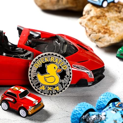 Miniatura 4 de Emblema de automóvil con clasificación de pato de 4 x 4 pulgadas, insignias de metal 3D, emblemas redondos compatibles con vehículos, camiones, SUV,