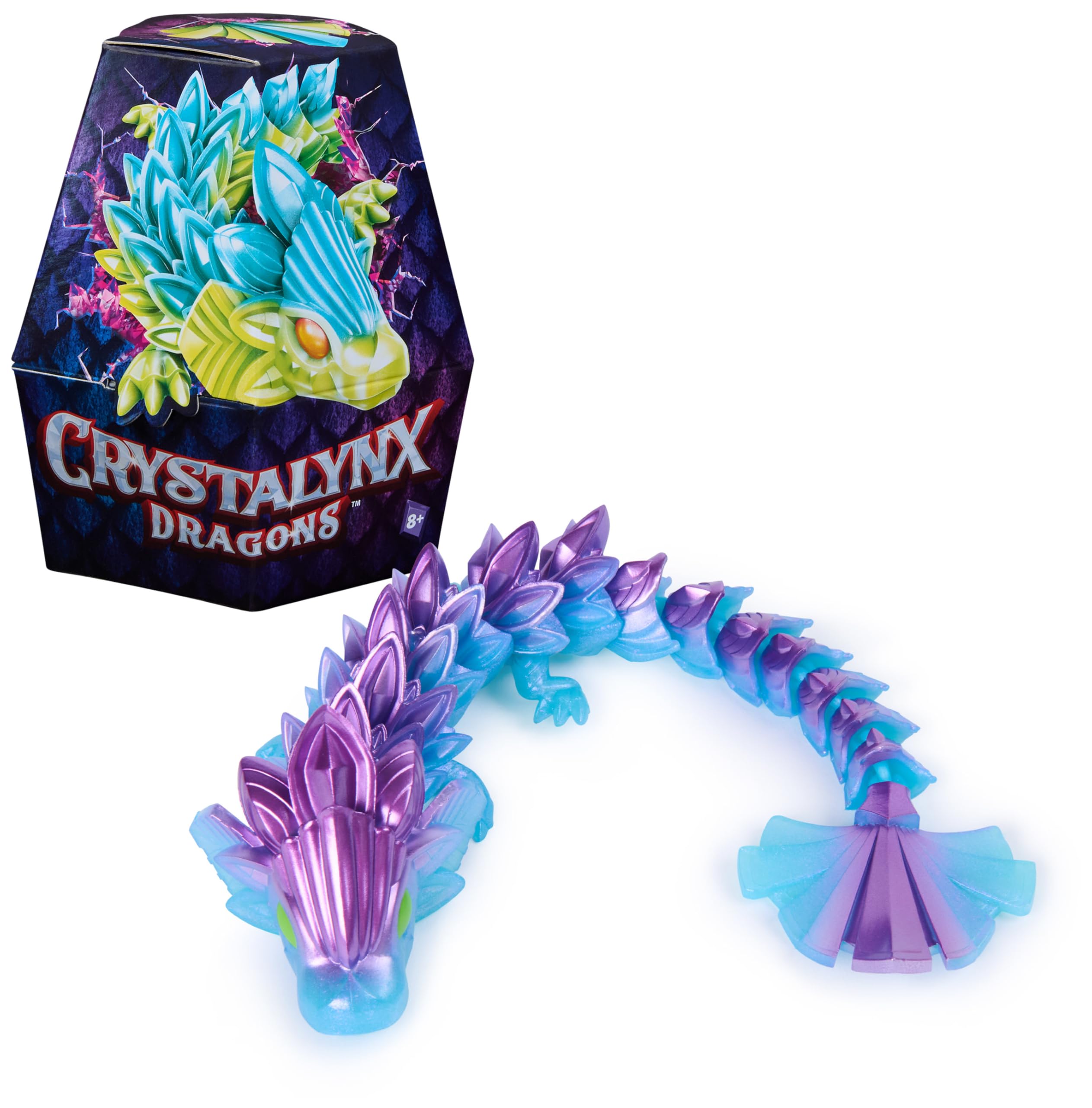CrystaLynx Dragons, 22.8 cm Collectible Articulated Dragon Toy Figure for Kids & Adults, Blind Box, Fidget Toys for Home Office & Desk Decor (Styles May Vary)