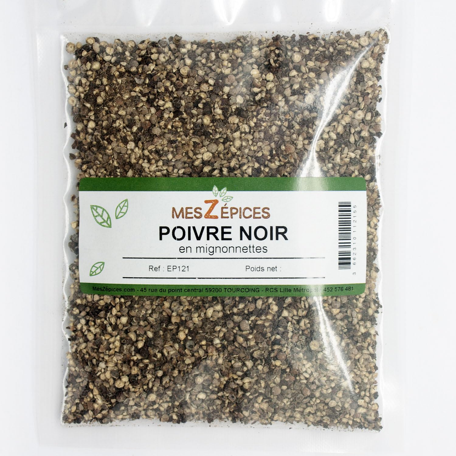 Poivre noir Sélection concassé, grosses mignonnettes - Sachet de 5 kg