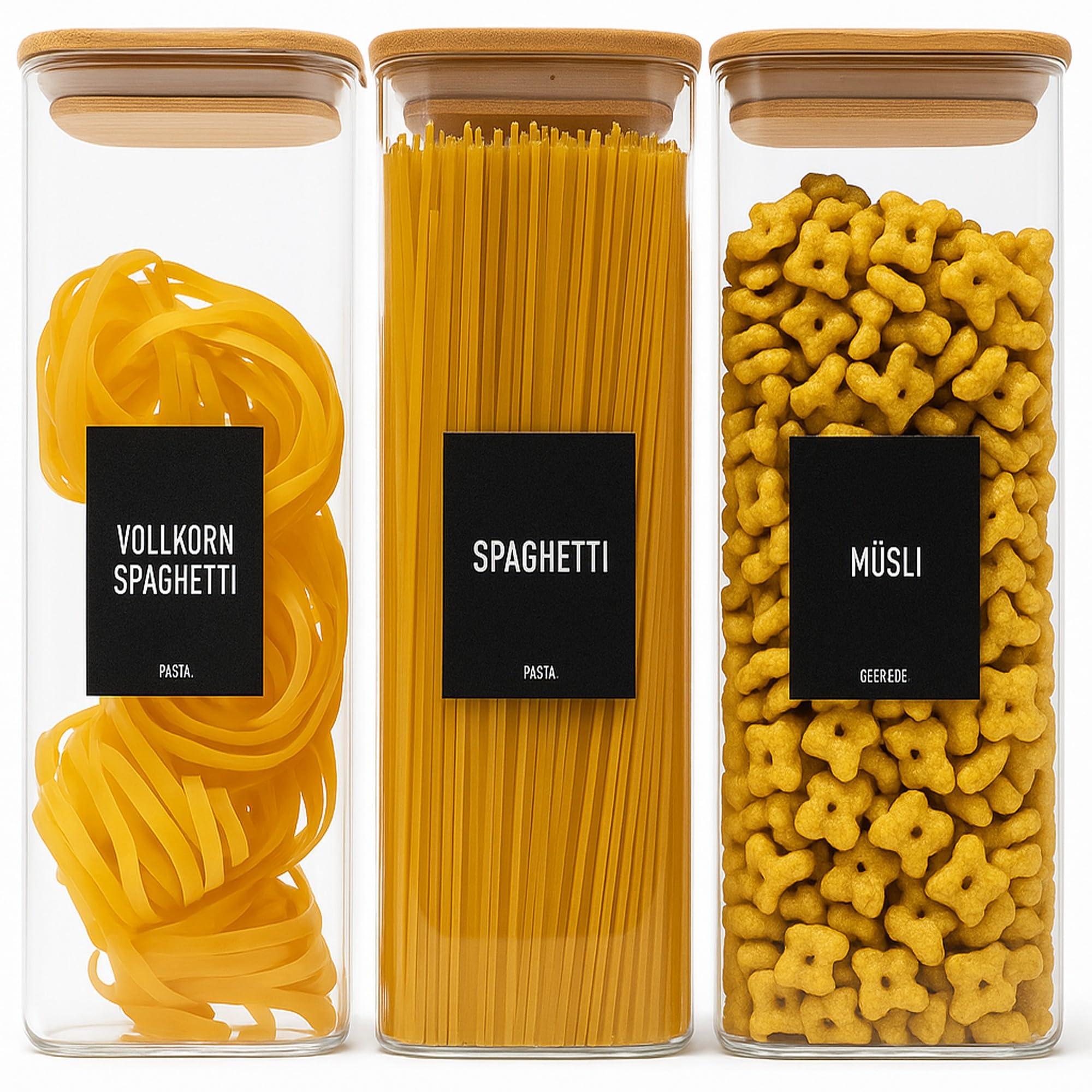 Deco haus Storage jars with bamboo lid - square
