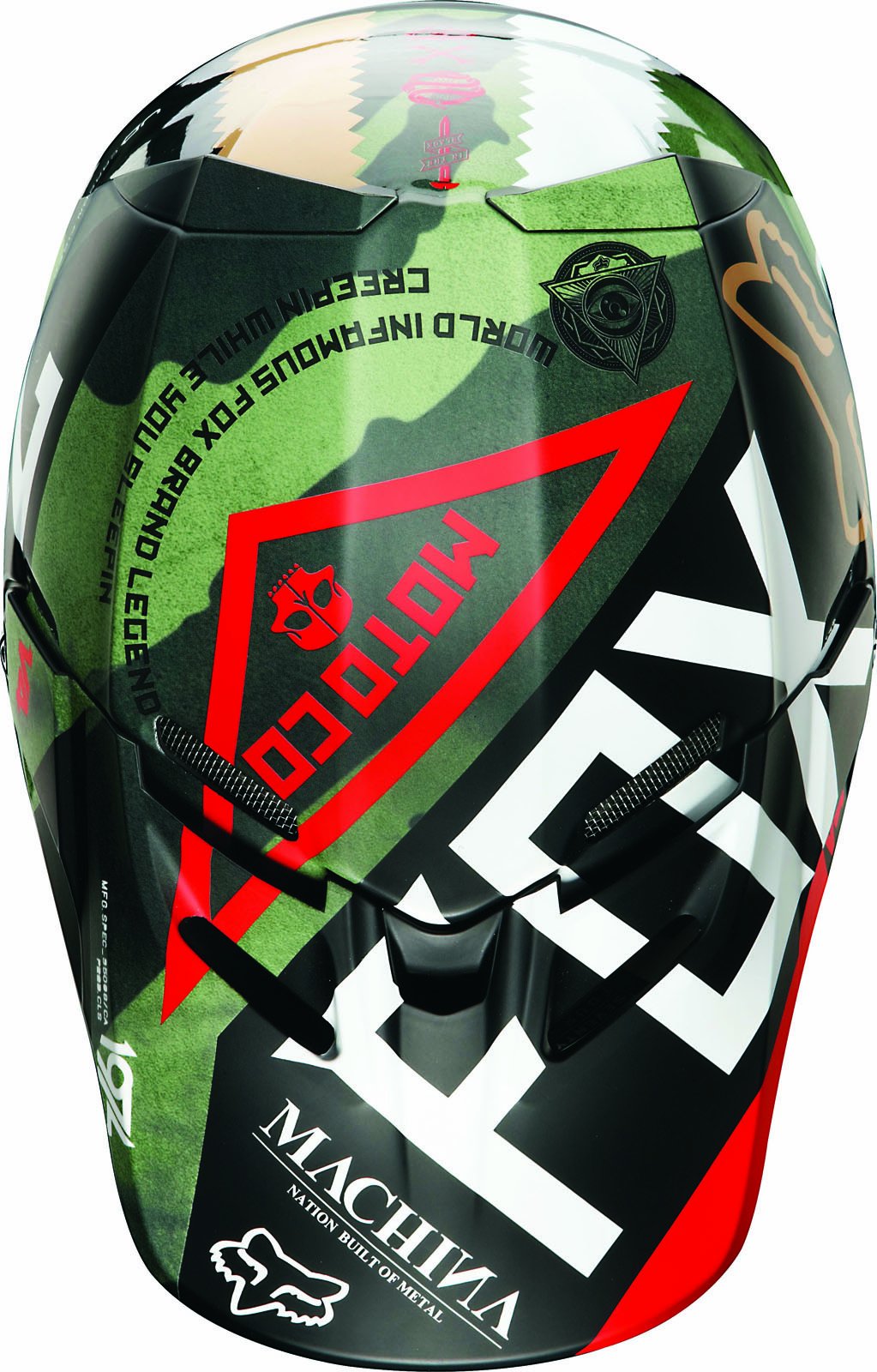 Amazon.co.jp: FOX(フォックス) V4ヘルメット Machina(マキナ) カモ L  