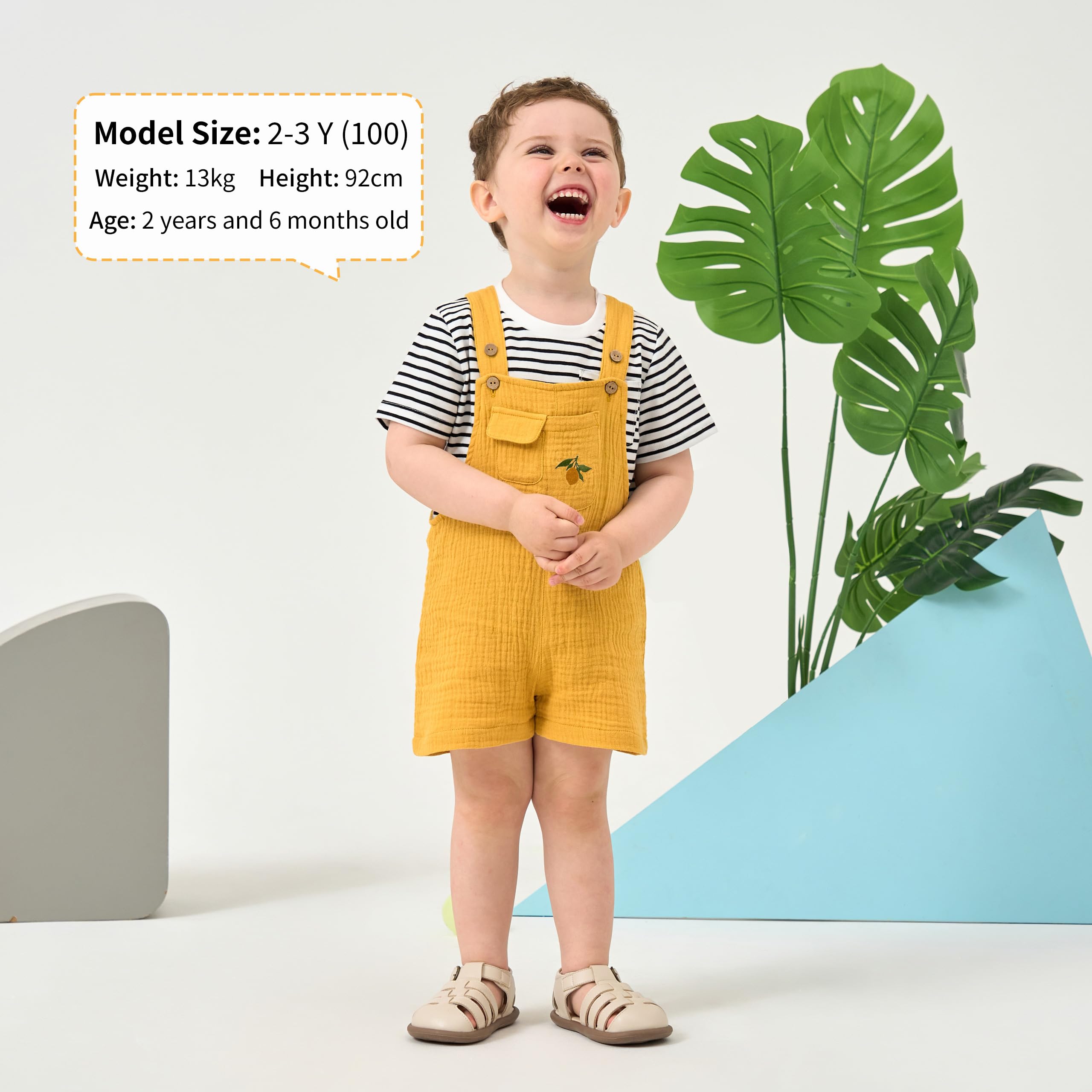 Volunboy 2tlg Babykleidung Set, Sommer Kleidung Outfit Kurze Latzhose/Overalls & Gestreiftem T-Shirt für Baby/Kleinkind