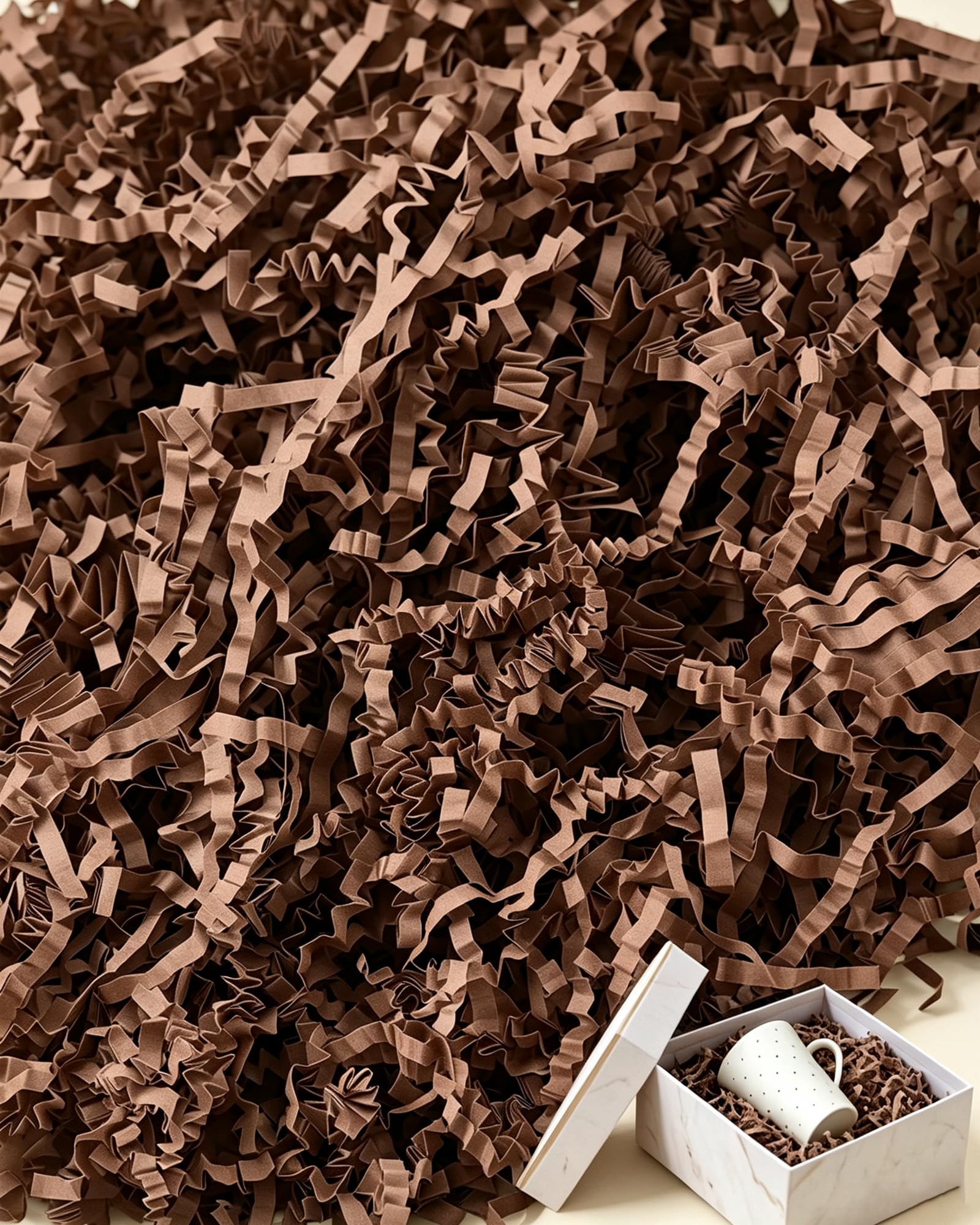 500g Coffee Raffia Shredded Paper for Gift Boxes, Basket Filler