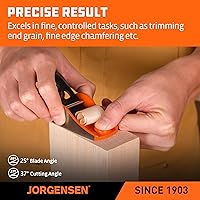 Vista 4 de JORGENSEN Cepillo de madera de 5-1/4 pulgadas, cepillo manual para carpintería, cepillo de bloque de ángulo bajo, cepillo manual pequeño