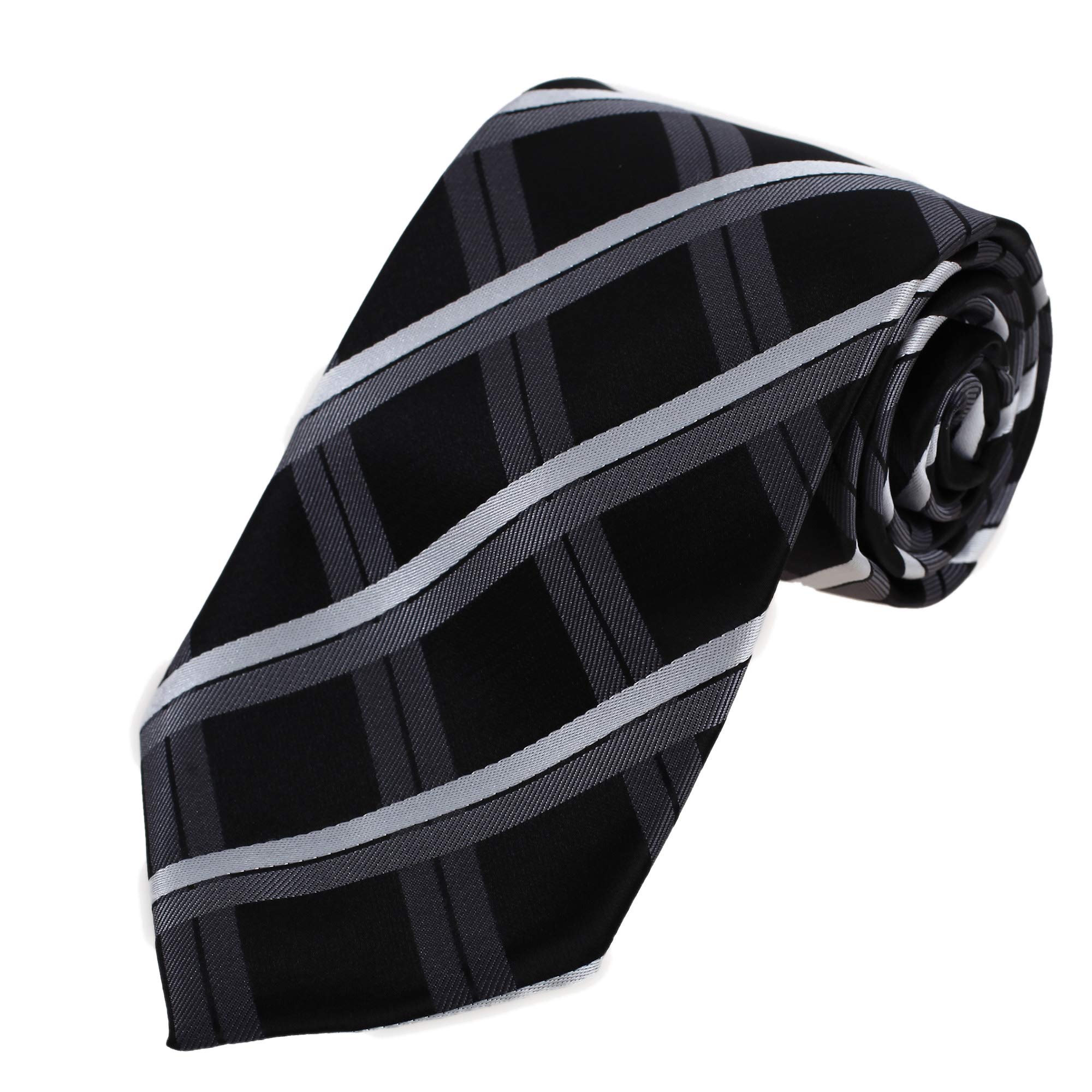 Dan Smith Men'S Tie Microfibre Ties Black Club-Going-Out Sports Coats DAA7C09A Black,Dim Gray,Whitesmoke Checker