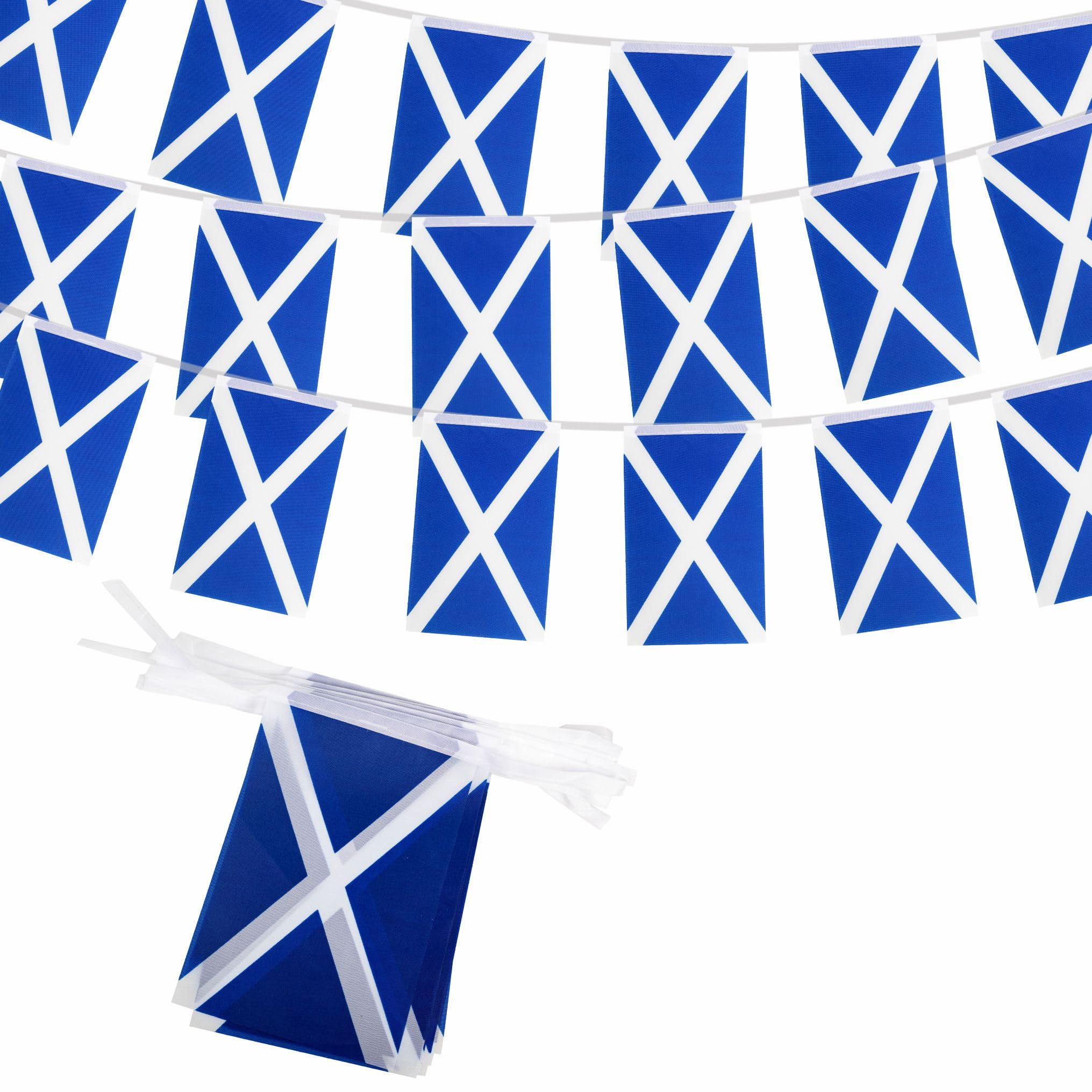 10m Scotland Flags Bunting Scottish Flag Decorations 30 pcs, Scotland Flags Bunting Banner for World Cup Football 2026 Sports Events Party Decoration, Double-Sided Scottish Flag Buntings