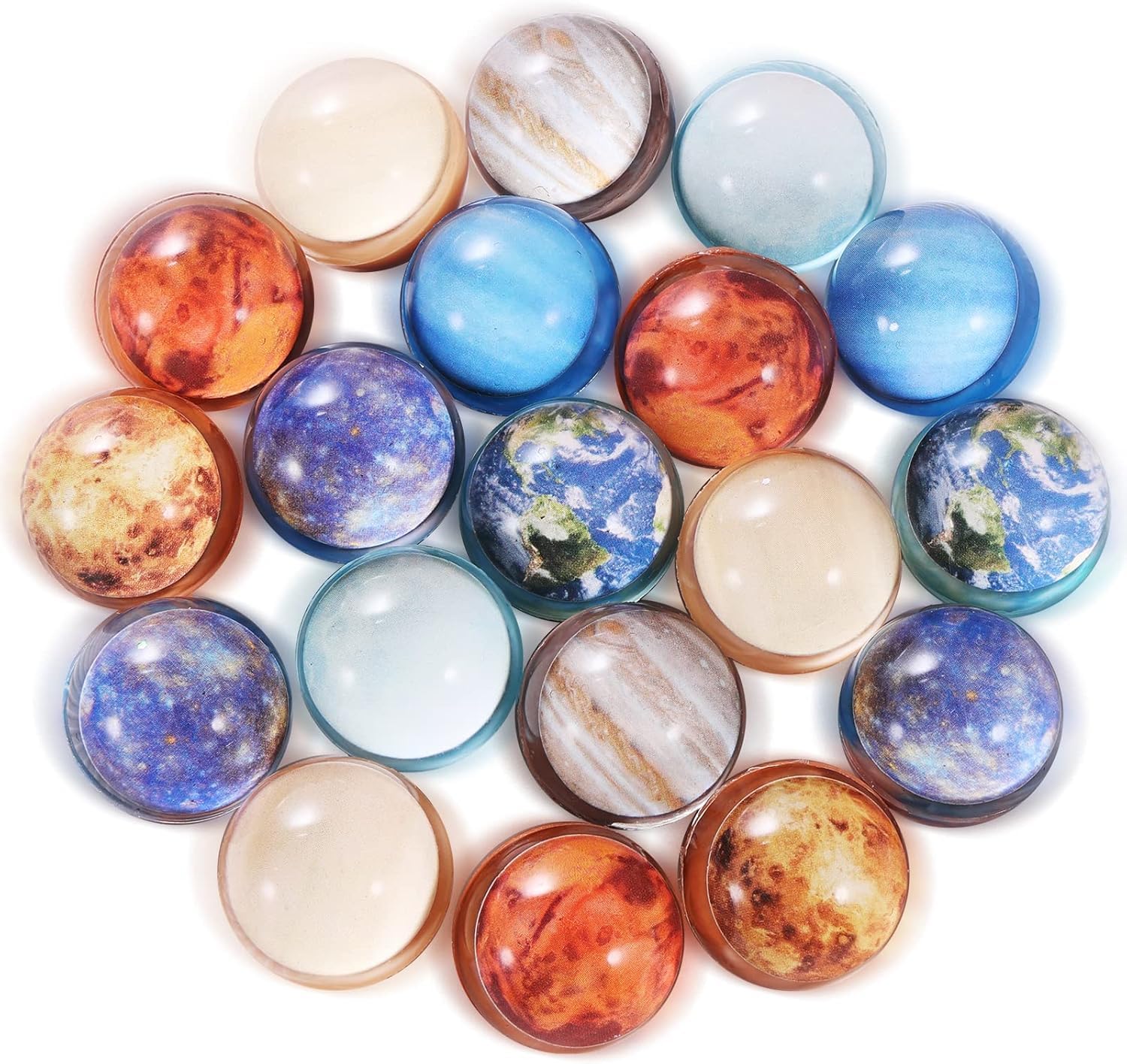 Pllieay 24PCS Space Solar System Eight Planets Themed Bouncy Balls for Kids Party Favors, Gift Bag Filling, 32mm