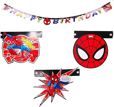 Toyland 1.2m 4ft Spiderman Happy Birthday Banner - Superhero Party Decorations - Birthday Decorations