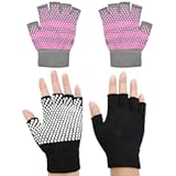 Cosmos 2 Pairs Non-Slip Yoga Pilates Gloves for Women&comma; Barre&comma; Ballet&comma; Bikram Training & Workouts Gloves