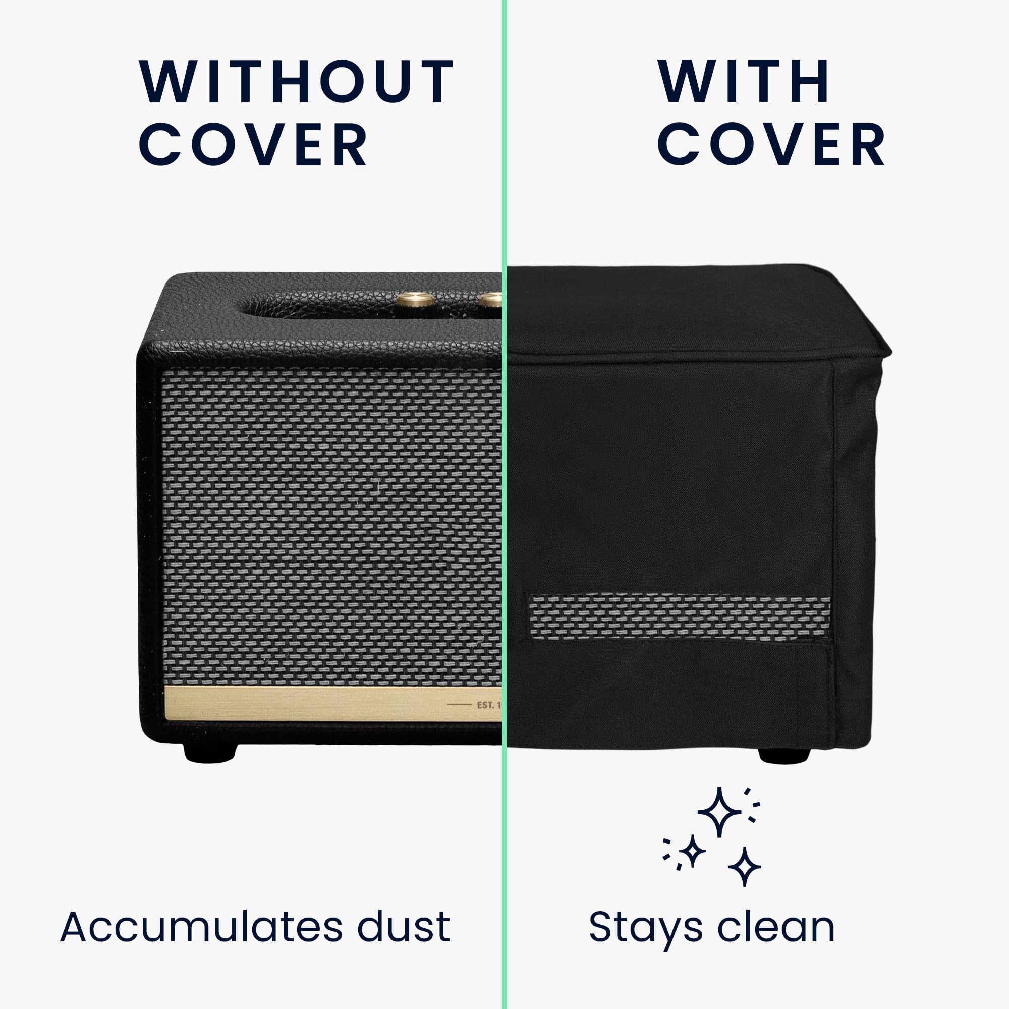 kwmobile Speaker Dust Cover Compatible with Marshall Stanmore II Wireless/Stanmore 2 Case - Tearproof Protective Fabric - Black - Image 3